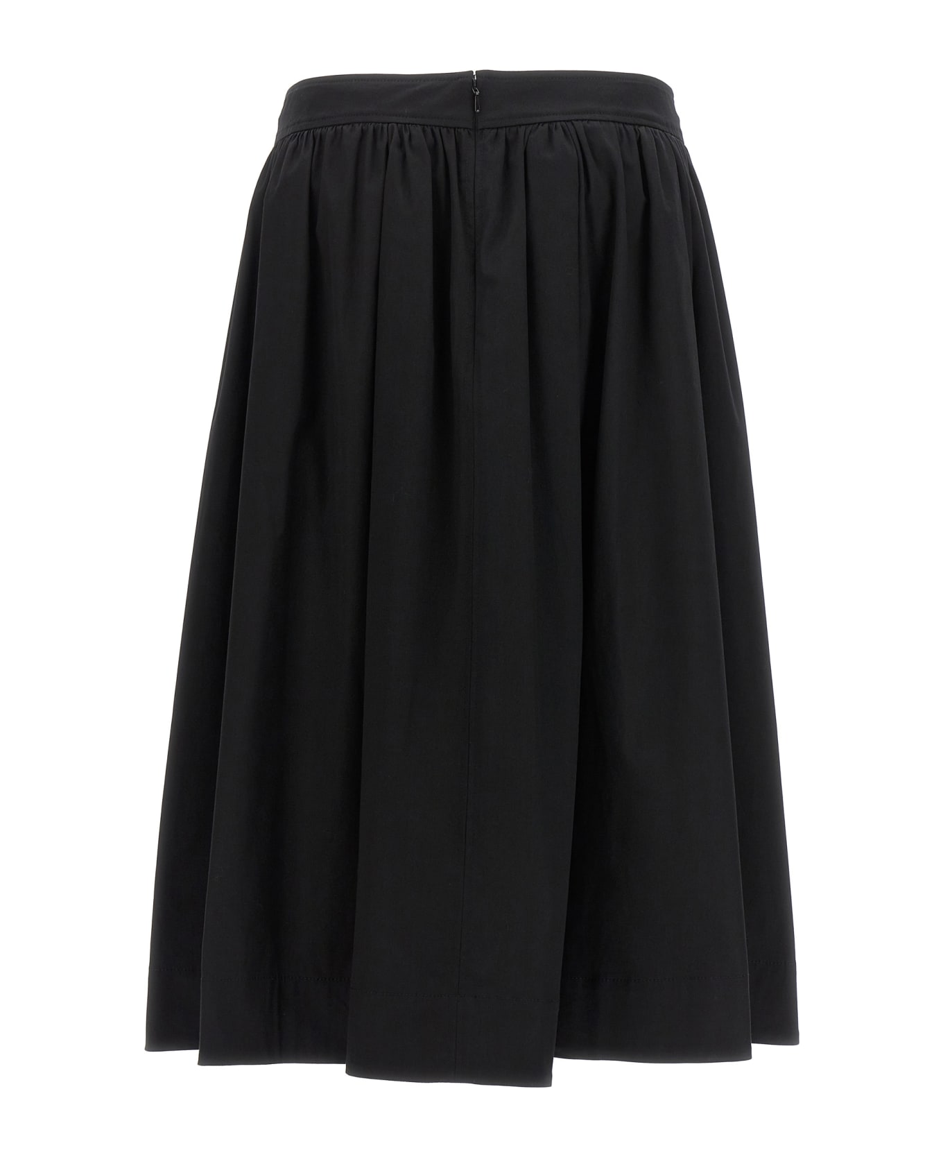 Moschino Pleated Midi Skirt - Black  