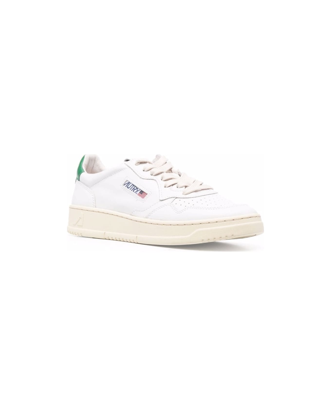 Autry 'medalist Low' White Sneakers With Contrasting Heel Tab In Leather Man - White