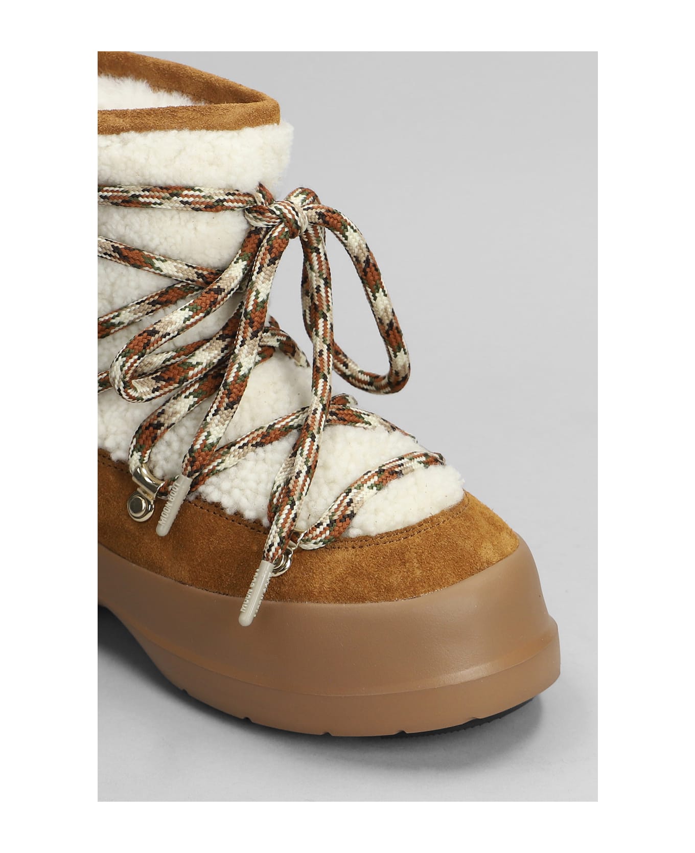 Moon Boot Mb Luna Boot Ankle Boots In Leather Color Wool - leather color