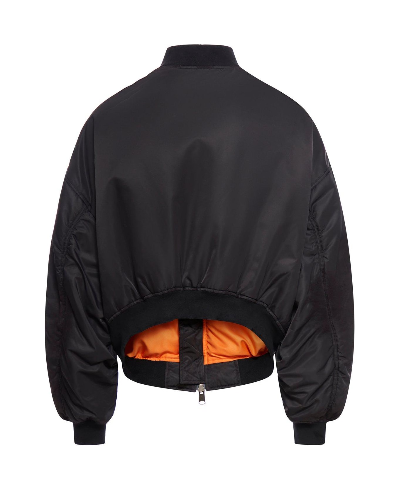 Balenciaga Off-shoulder Zipped Bomber Jacket - BLACK