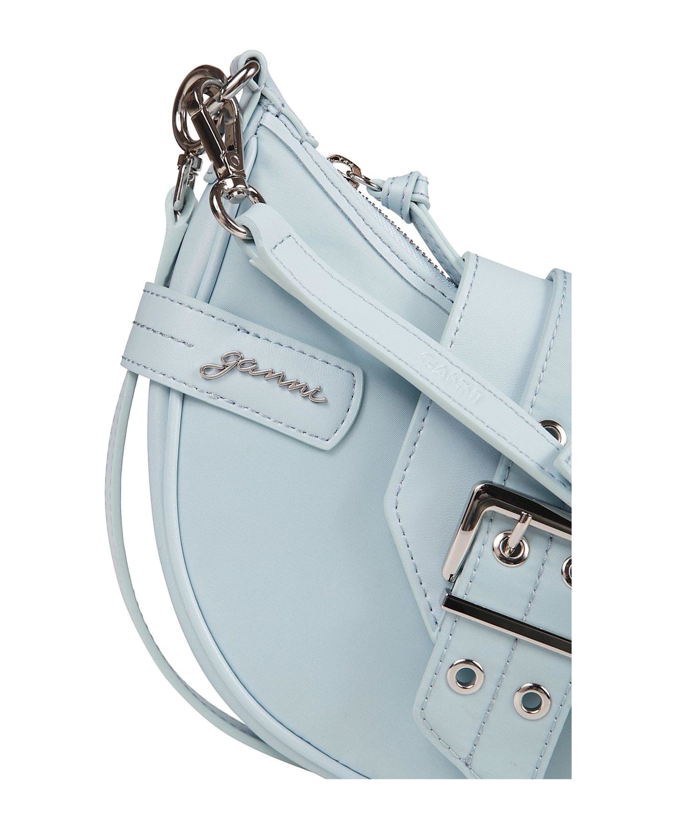 Ganni Bucky Zip-up Small Crossbody Bag - blu