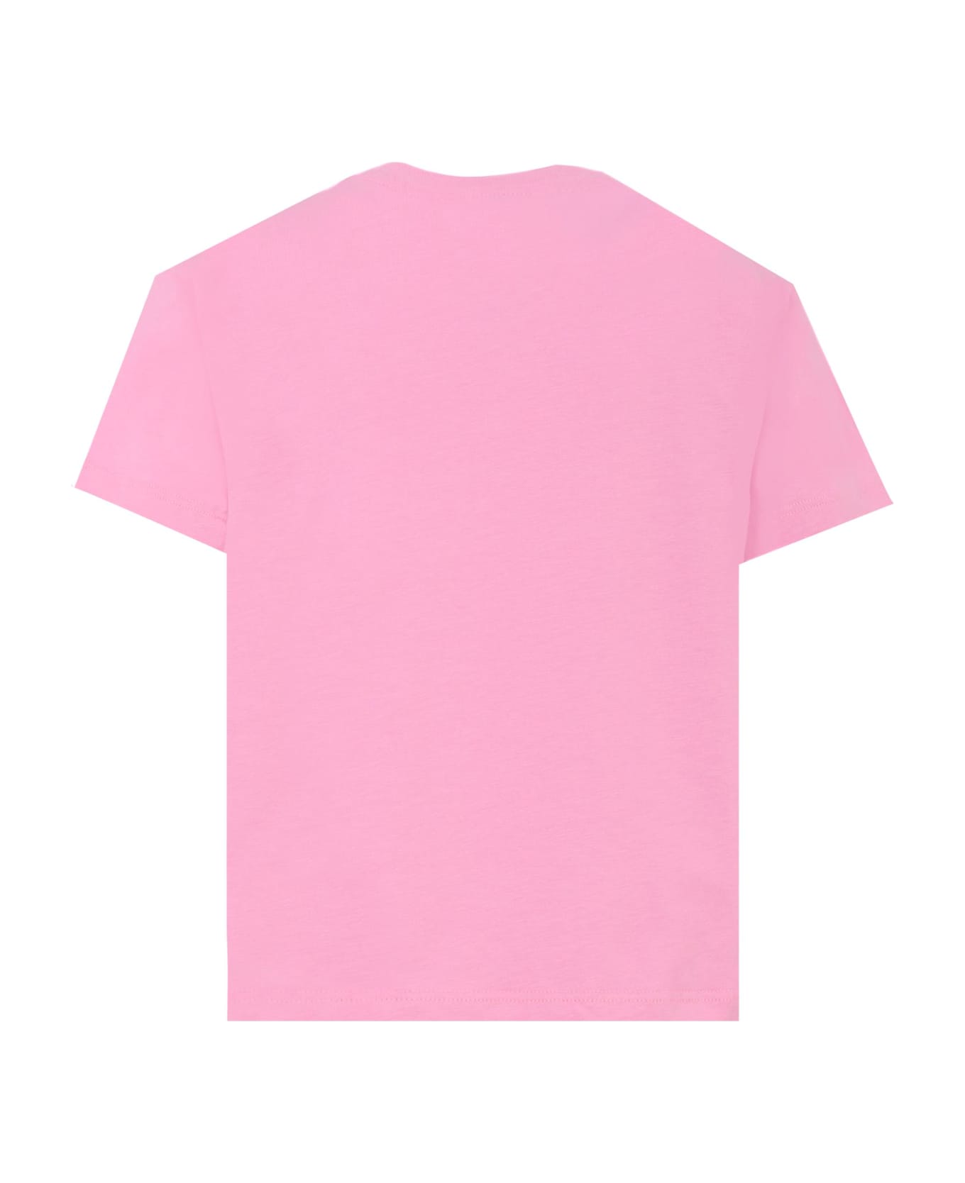 MSGM Pink T-shirt For Girl With Logo - Pink