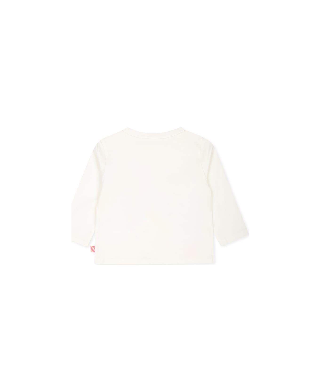 Billieblush Ivory T-shirt For Baby Girl With Rainbow - Ivory