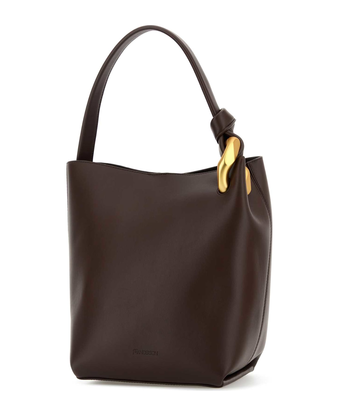 J.W. Anderson Chocolate Leather Bucket Bag - DEEP WALNUT