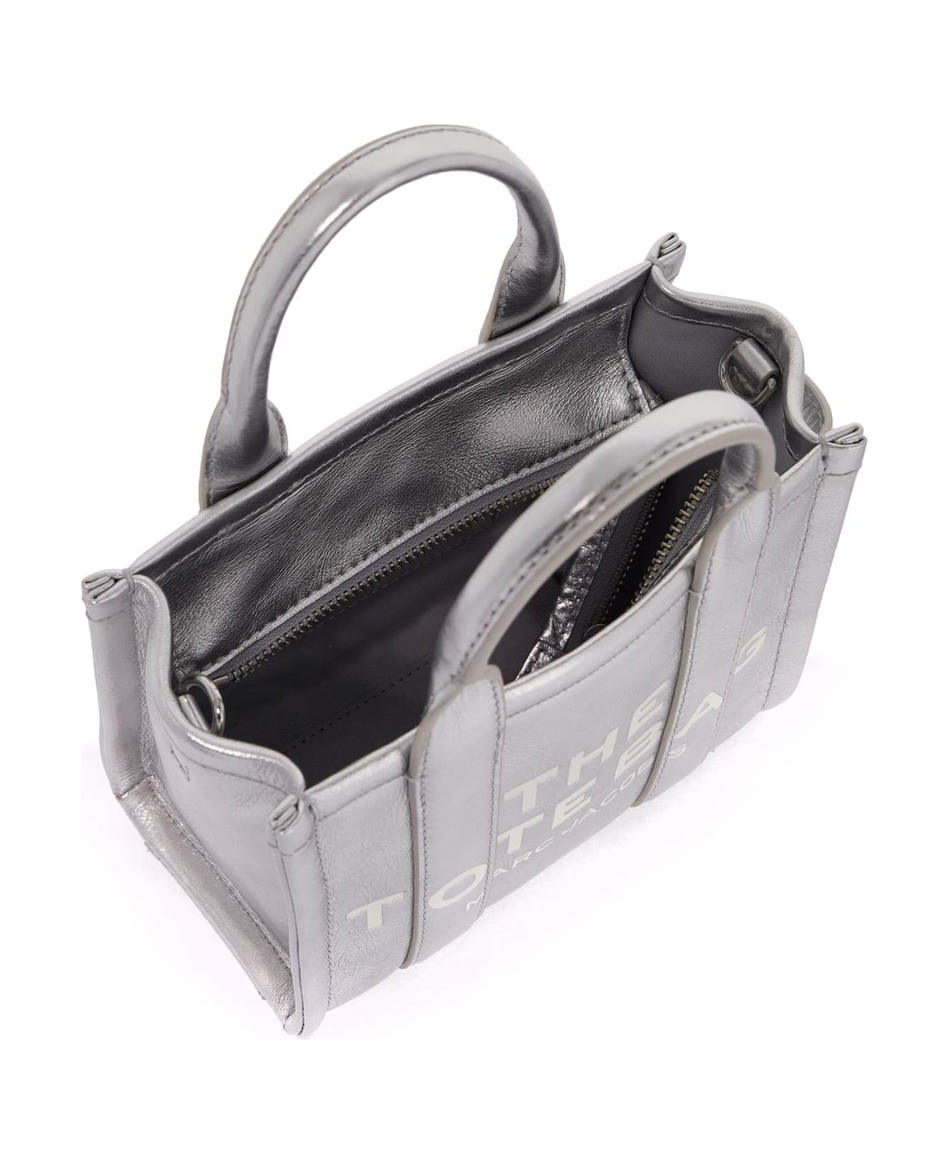 Marc Jacobs The Metallic Leather Crossbody Tote Bag - METALLIC SILVER (Silver)