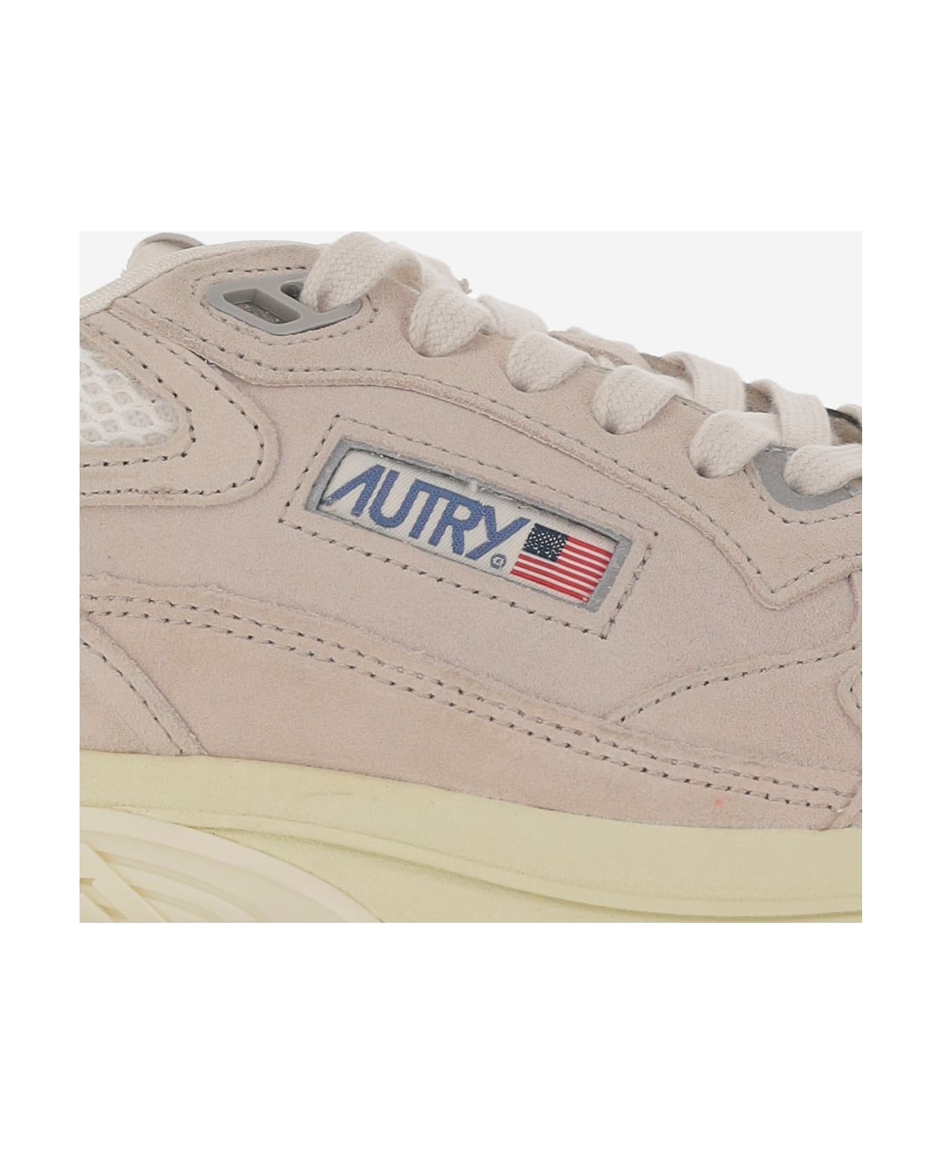 Autry Hyperway Mesh And Suede Sneakers - SAND/SILV