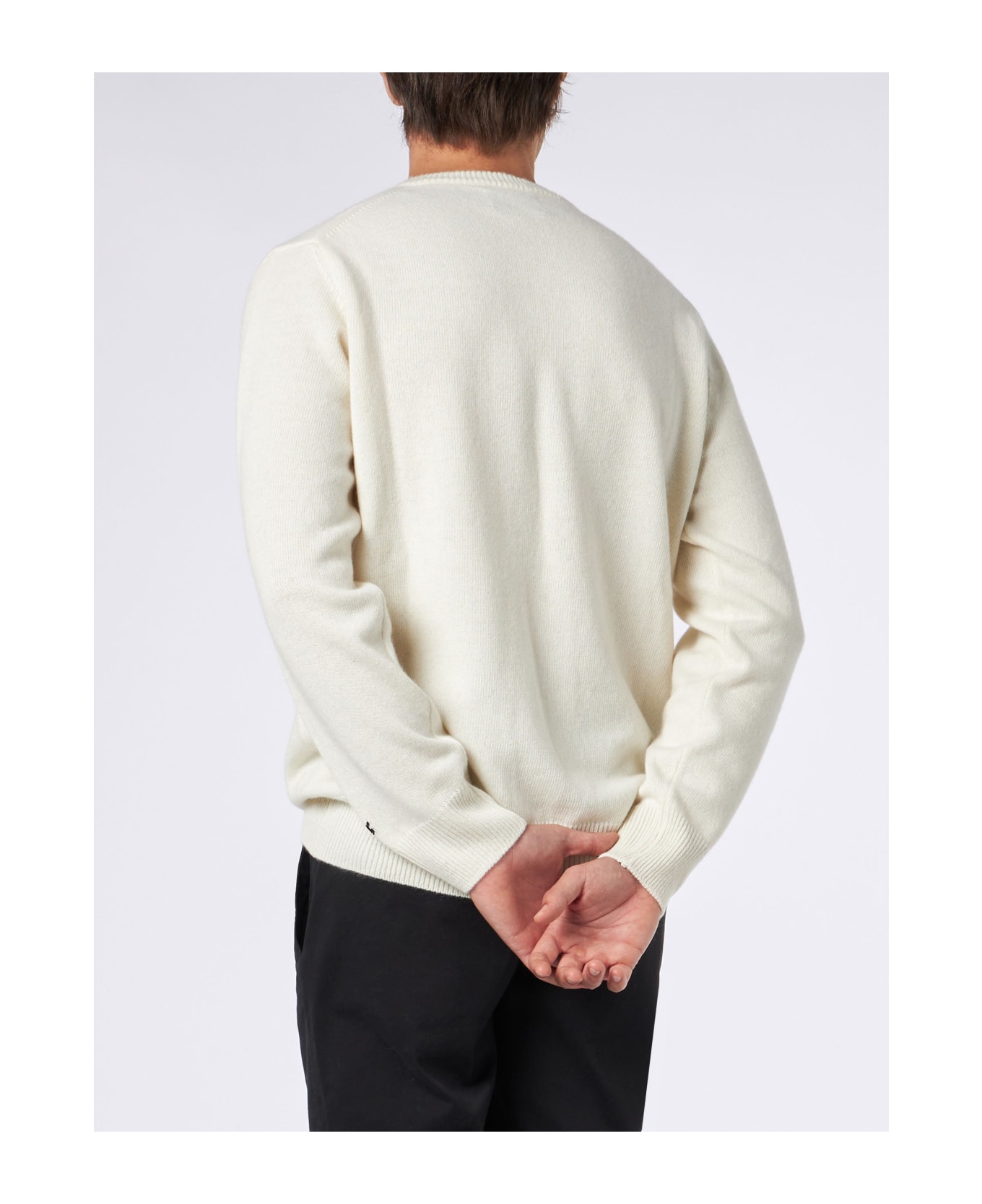 MC2 Saint Barth Man Sweater With Wolf Print And I Hate Summer Embroidery - WHITE