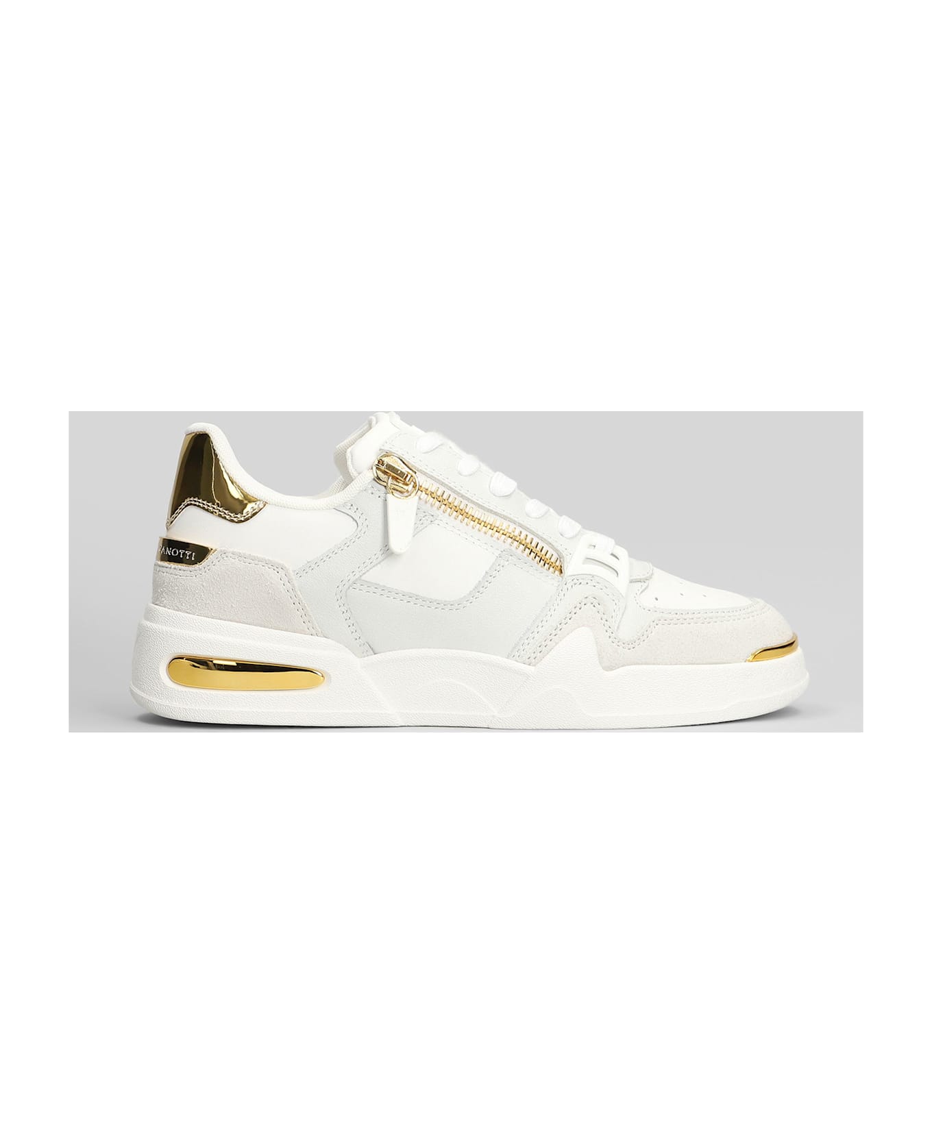Giuseppe Zanotti Gz-ghost Sneakers In White Suede And Leather - white