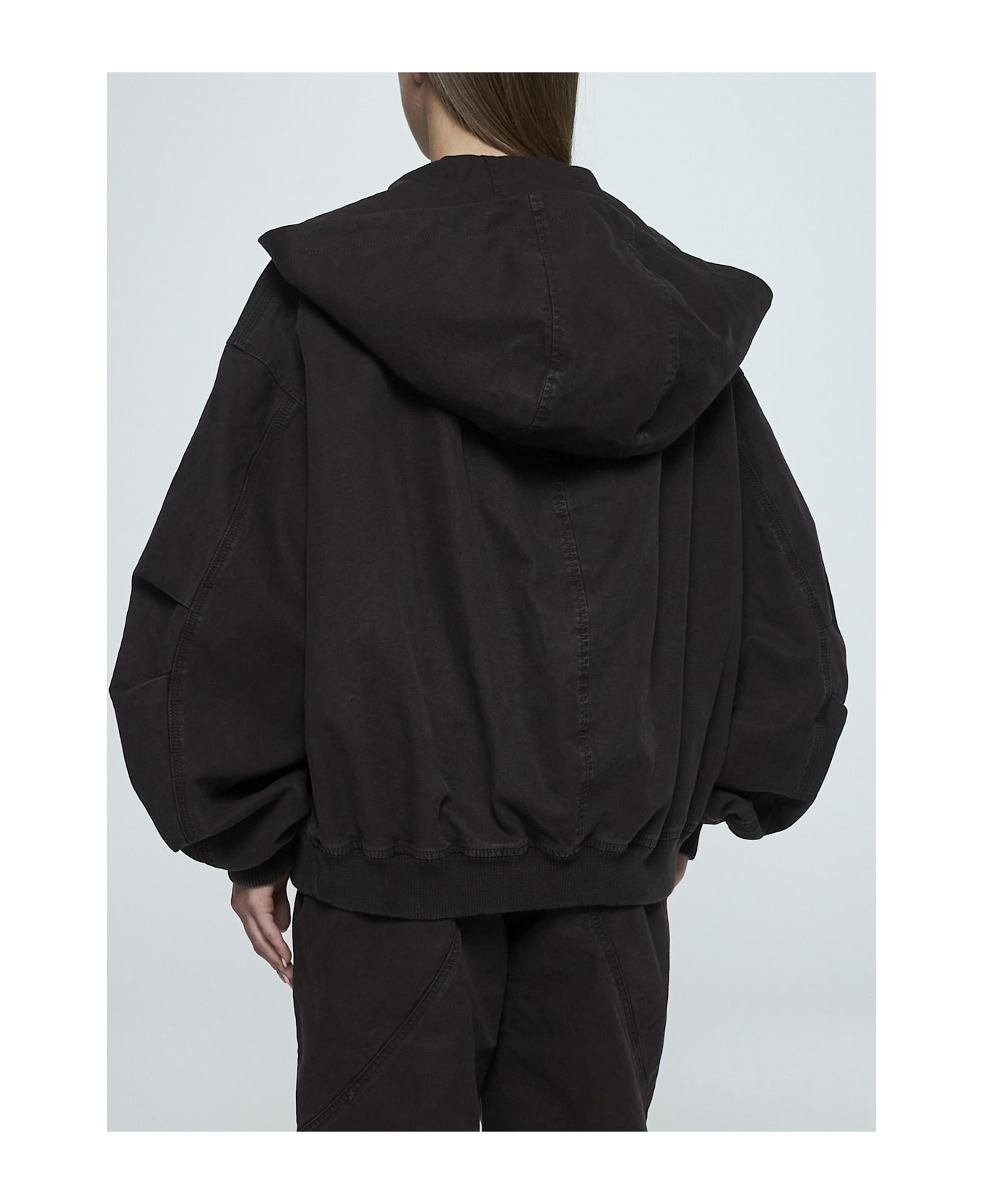 The Attico Oversized Cotton Bomber Jacket - Brown