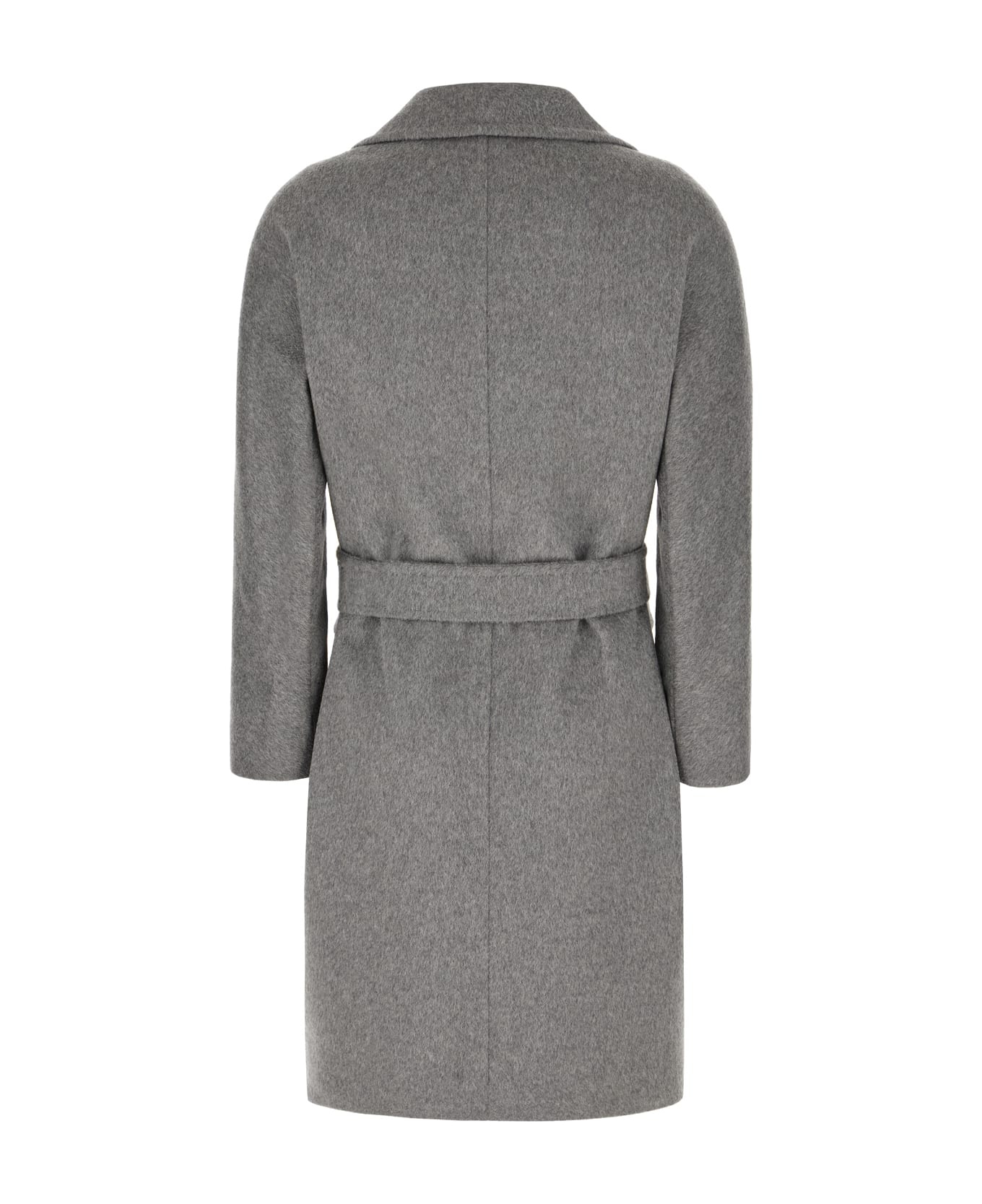 Max Mara Studio Grey Cashmere Blend Coat - Grigio