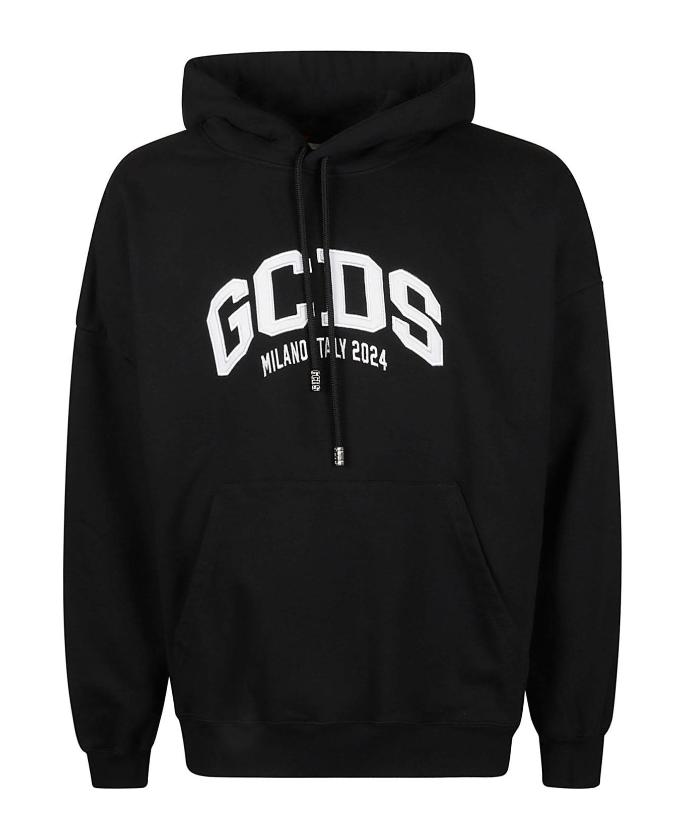 GCDS Oversized Chest Logo Hoodie - Black