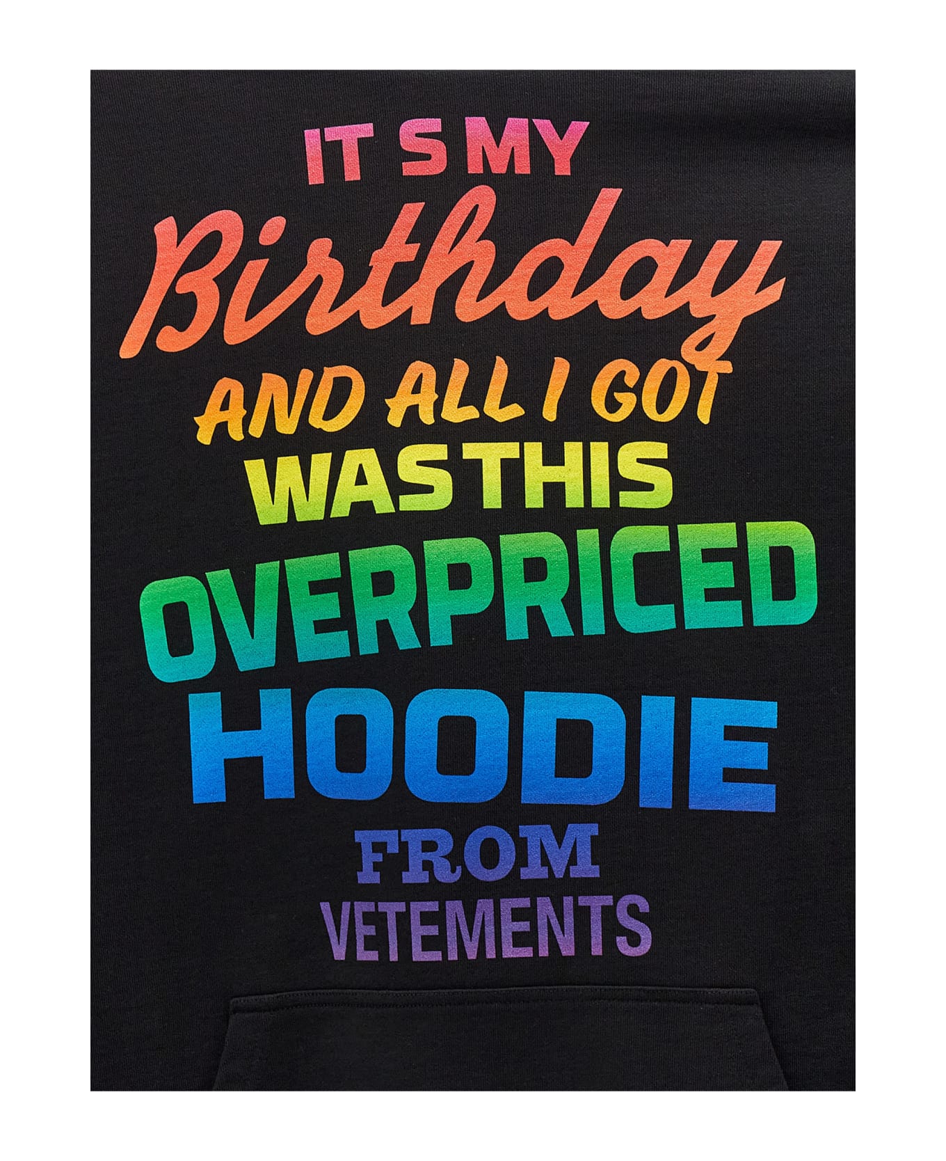 VETEMENTS Overpriced Birthday Hoodie - Black  