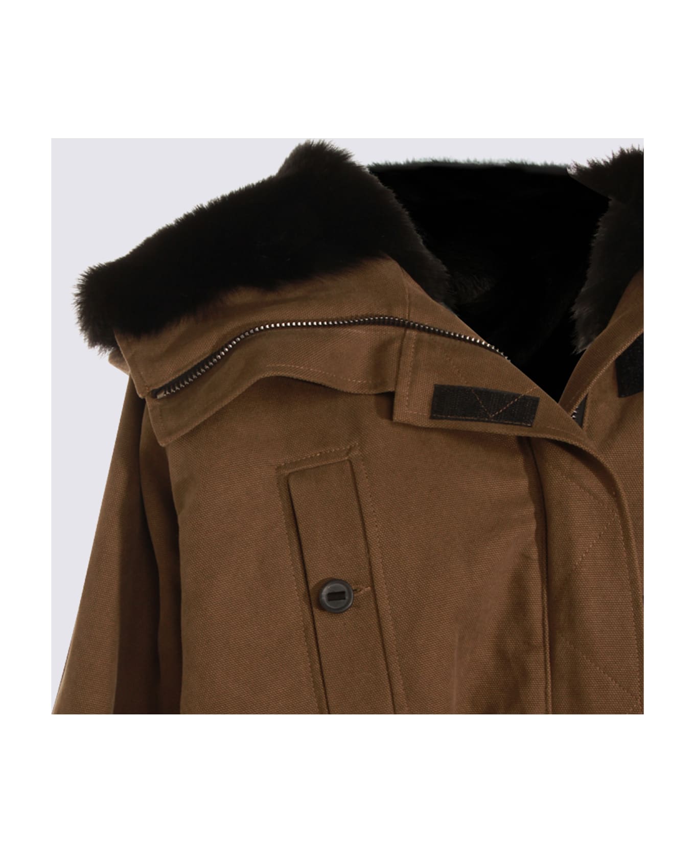 Dolce & Gabbana Brown Cotton Casual Jacket - VERDE MARCIO