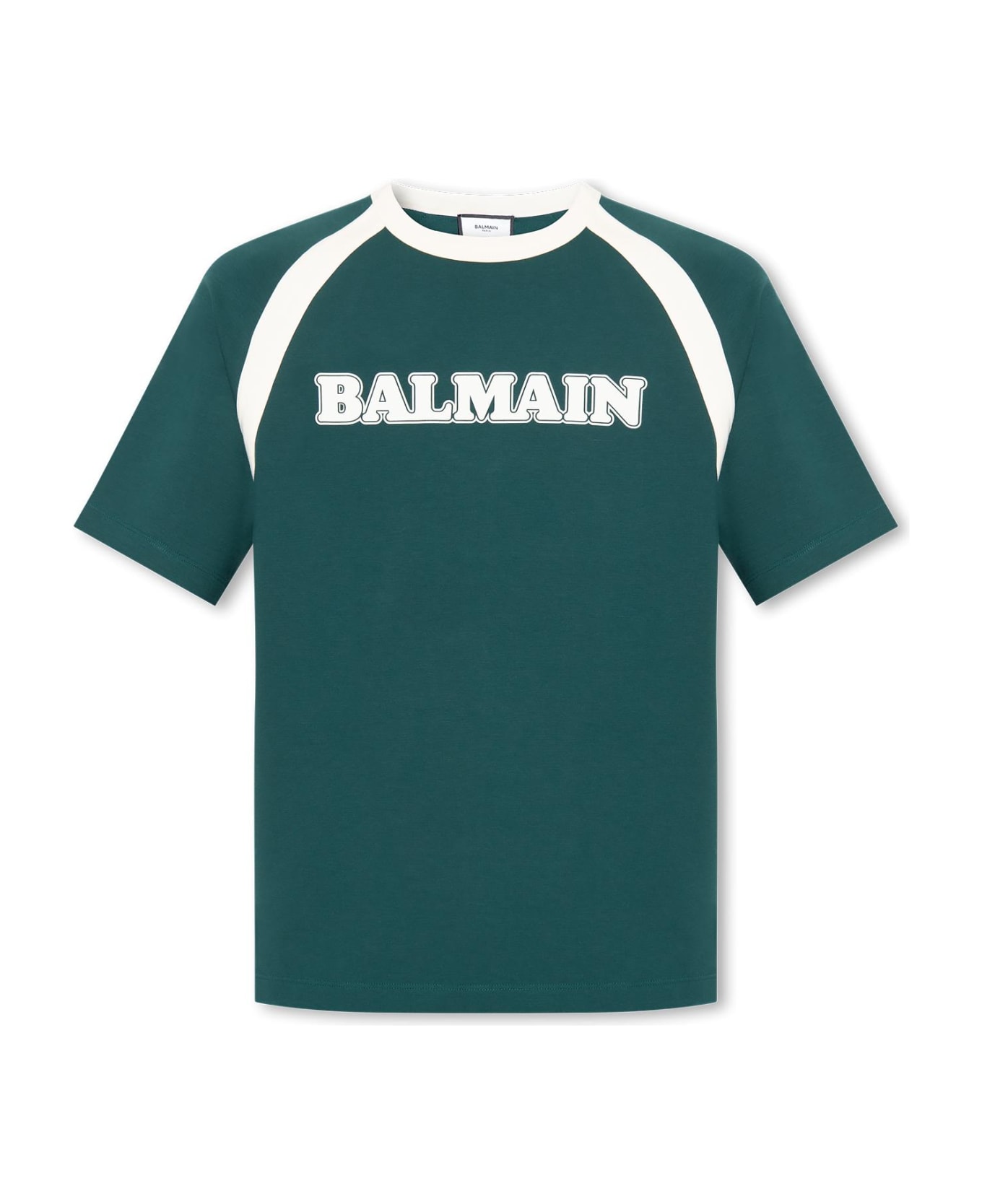 Balmain Printed T-shirt - Vert fonce\creme シャツ