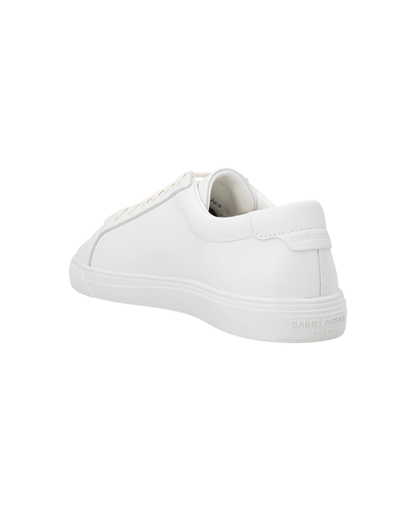 Saint Laurent Andy Leather Sneakers - White