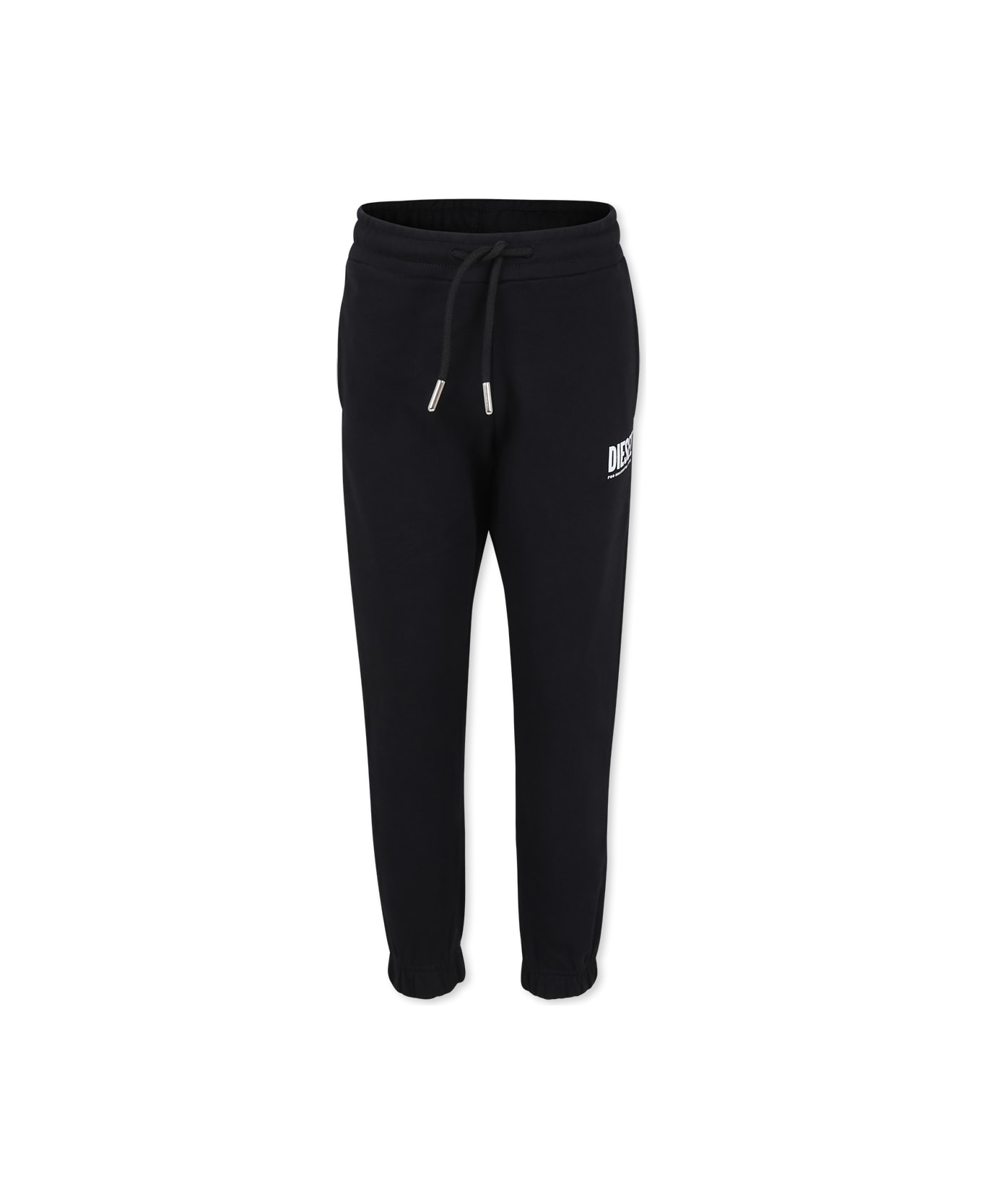 Diesel Black Trousers For Boy With Logo - Black