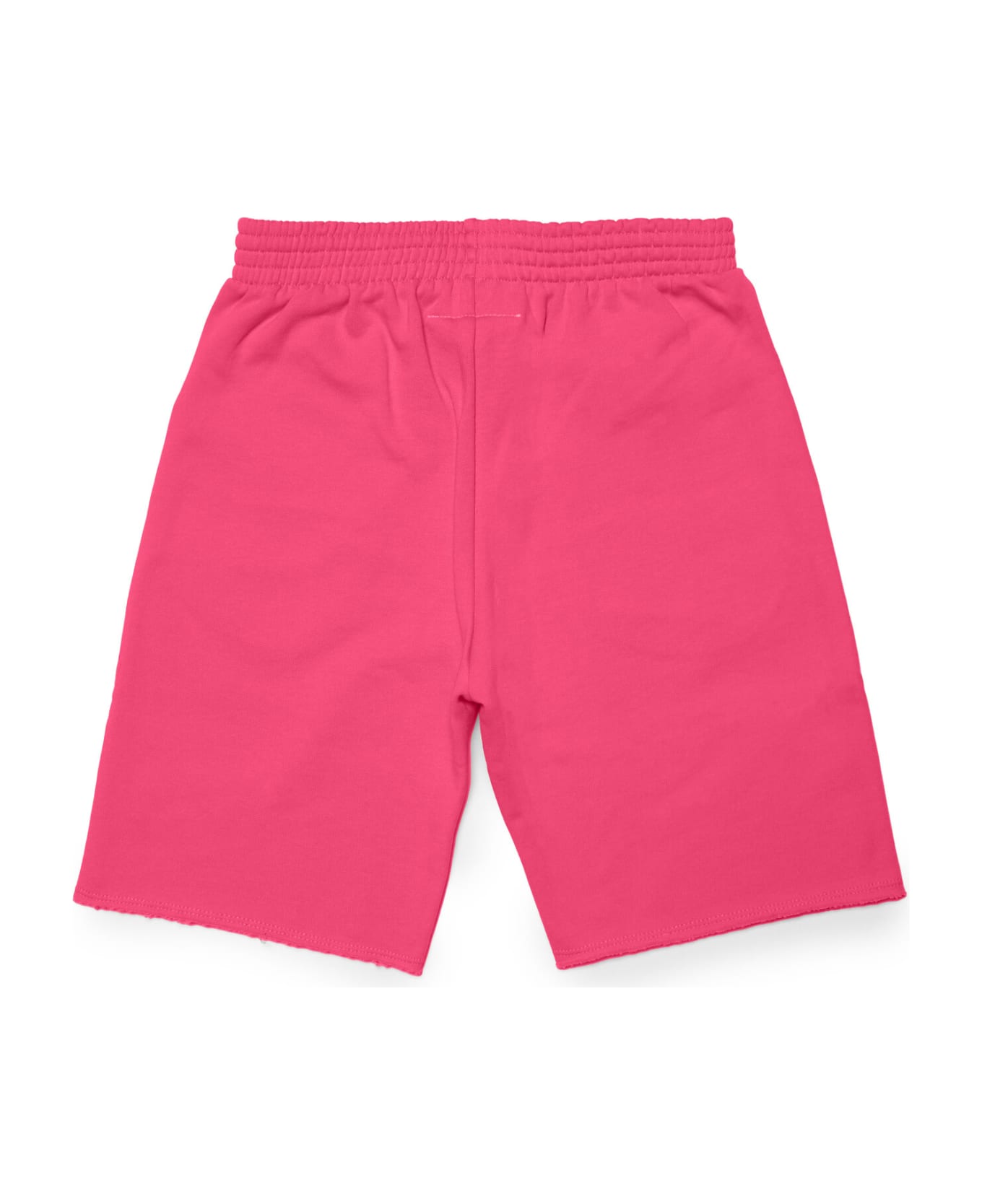 MM6 Maison Margiela Mm6p72u Shorts Maison Margiela Pink Straight-leg Fleece Shorts With Logo - Super pink