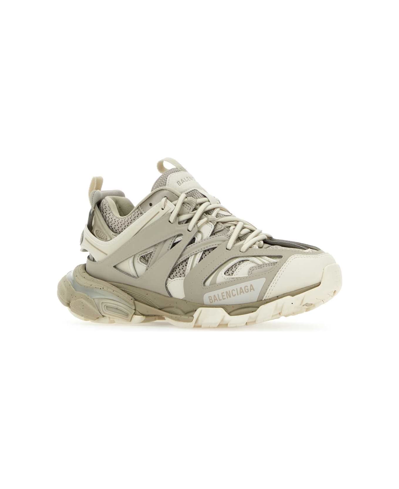Balenciaga Two-tone Synthetic Leather And Fabric Sneakers - RECYCLGBEIGEBEIGE