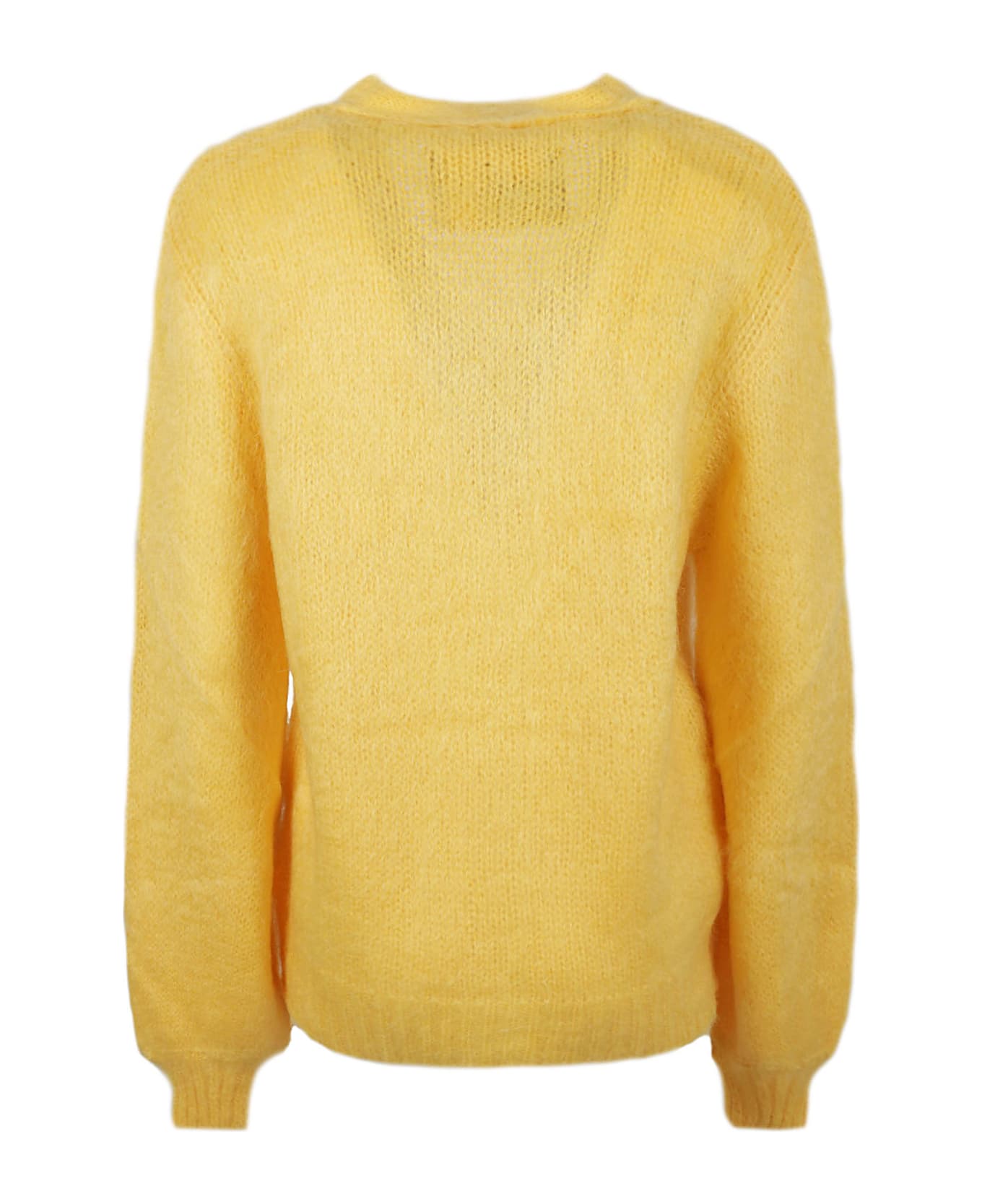Marni Solid Color Brushed Fuzzy Wuzzy Cardigan - YELLOW