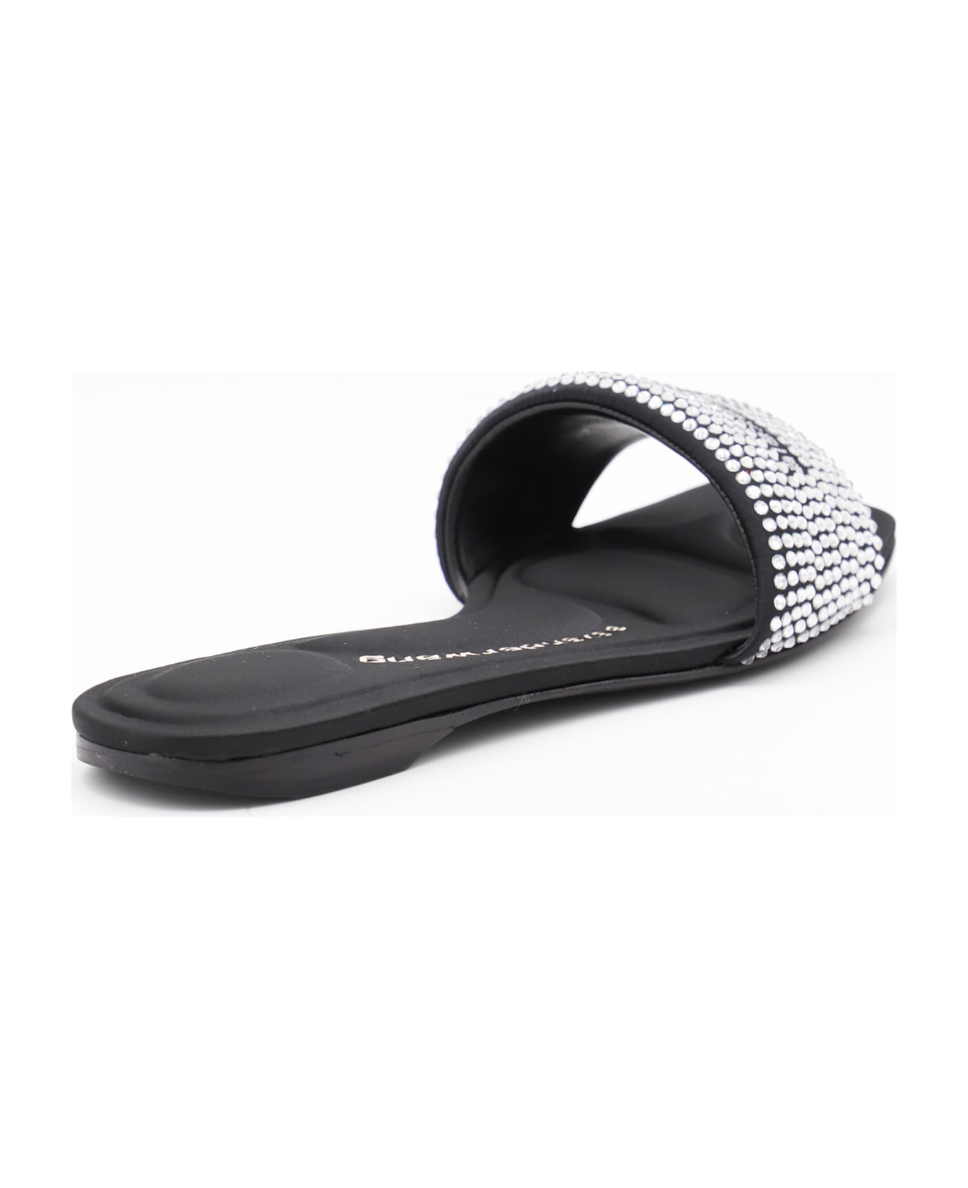 Alexander Wang Black And Silver Leather Sandals - BLACKSILVER