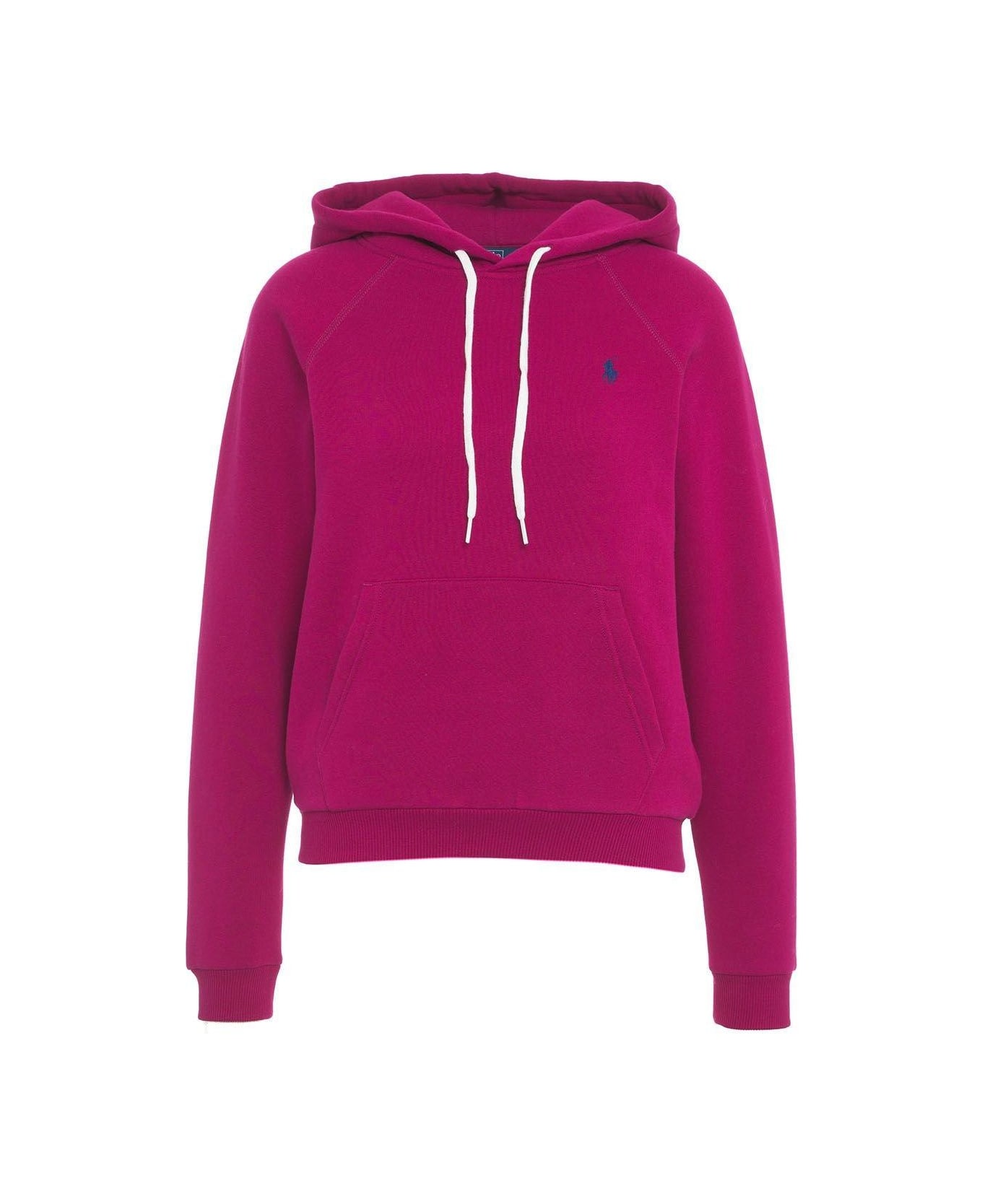 Polo Ralph Lauren Logo Embroidered Drawstring Hoodie Polo Ralph Lauren - PURPLE