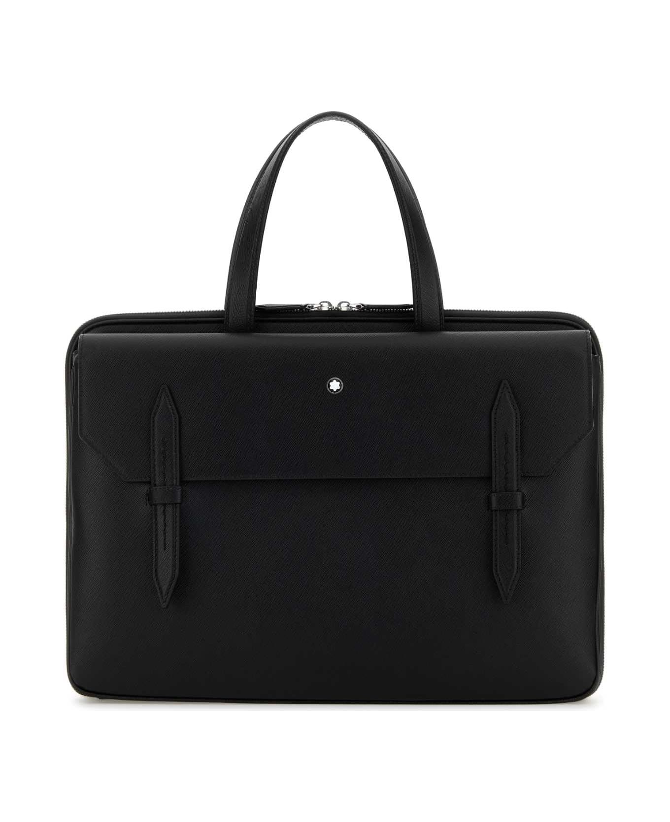 Montblanc Black Leather Briefcase - 000