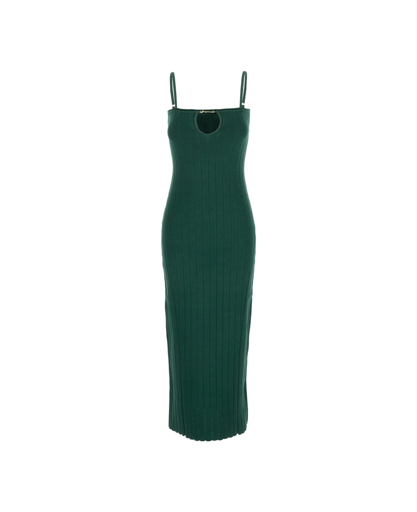 Jacquemus Green 'la Robe Sierra' Midi Dress In Viscose Woman - Green