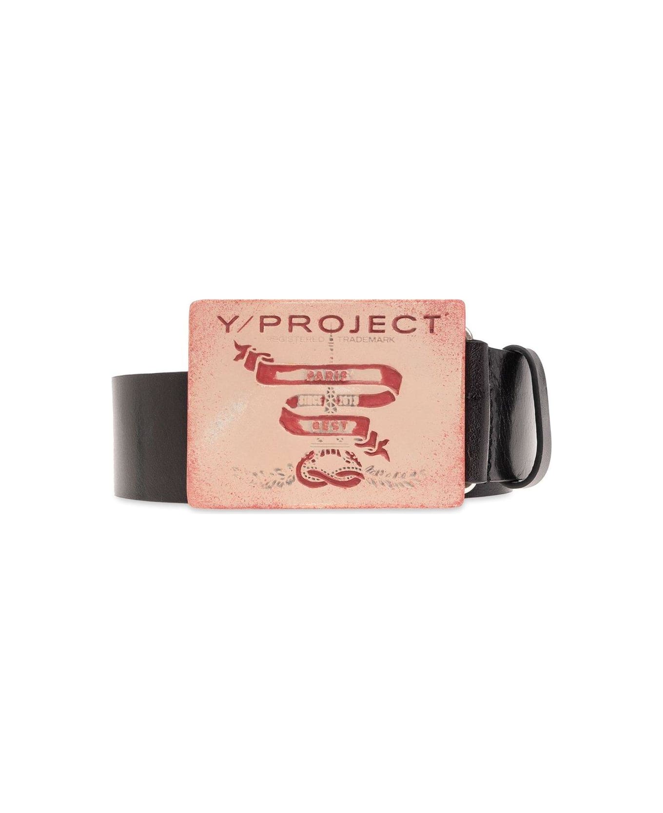 Y/Project Logo Printed Buckle Belt - BLACK ベルト
