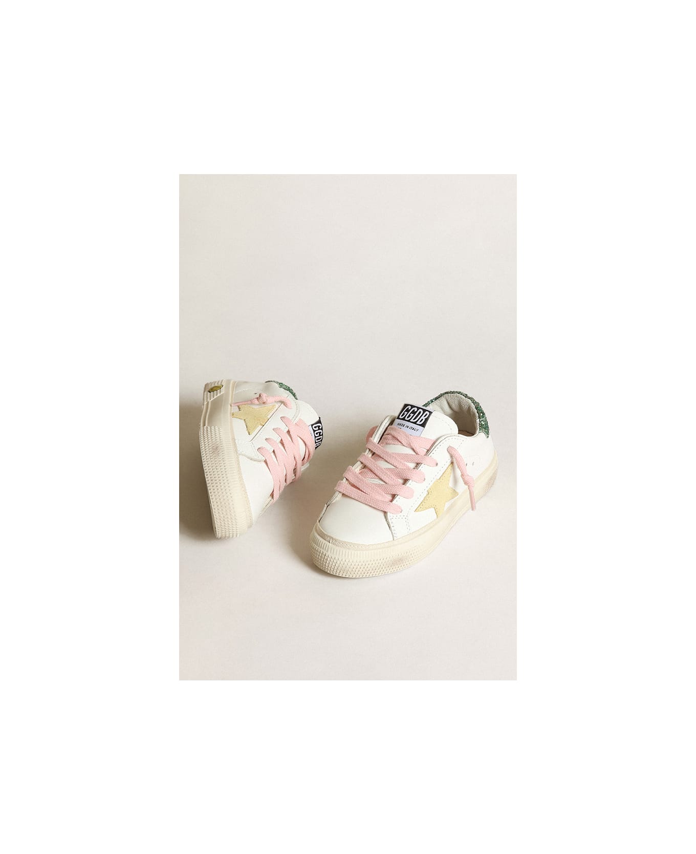 Golden Goose Sneakers May - White Ligh Yellow Green
