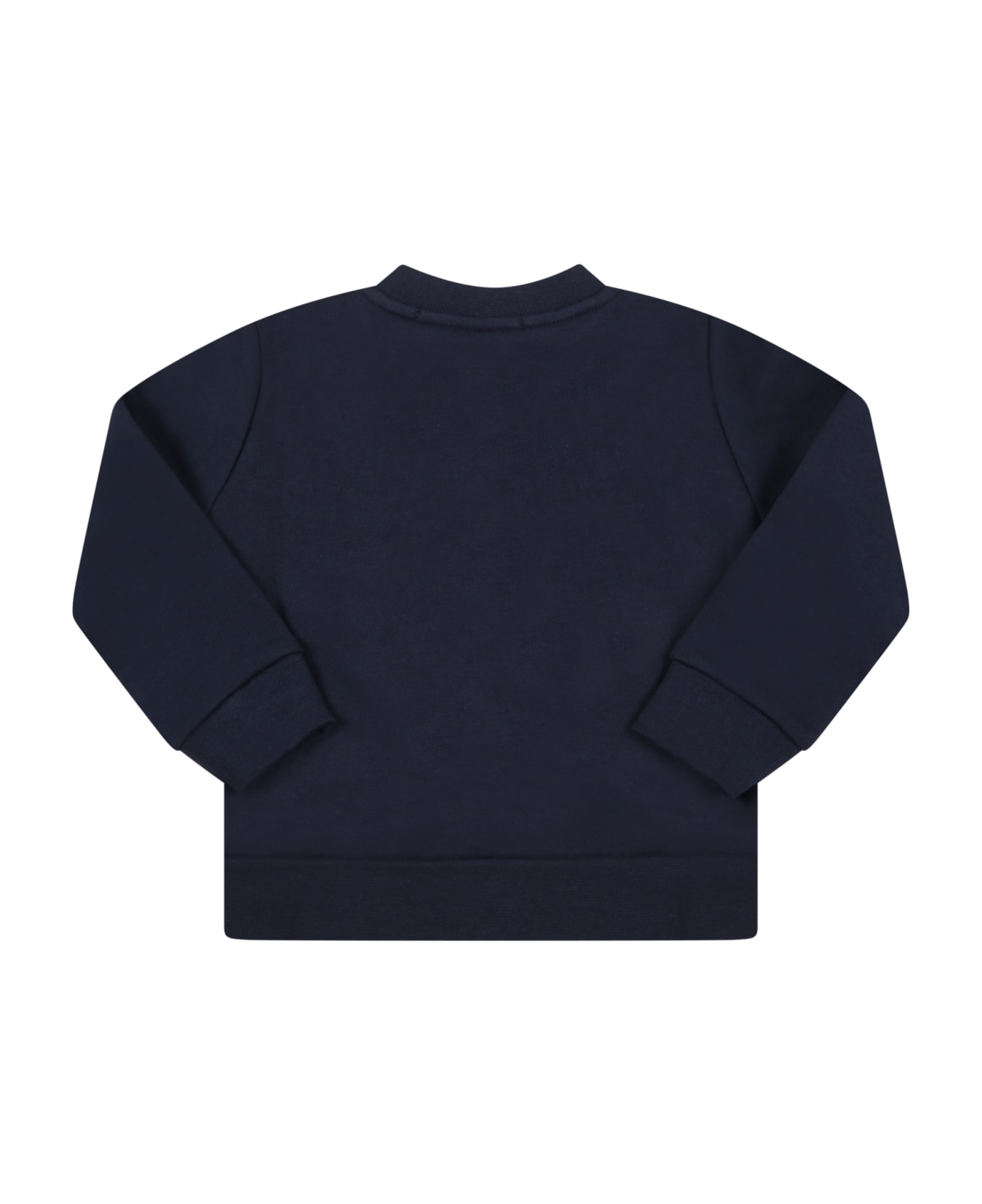 MSGM Blue Sweatshirt For Baby Boy With White Logo - Blue