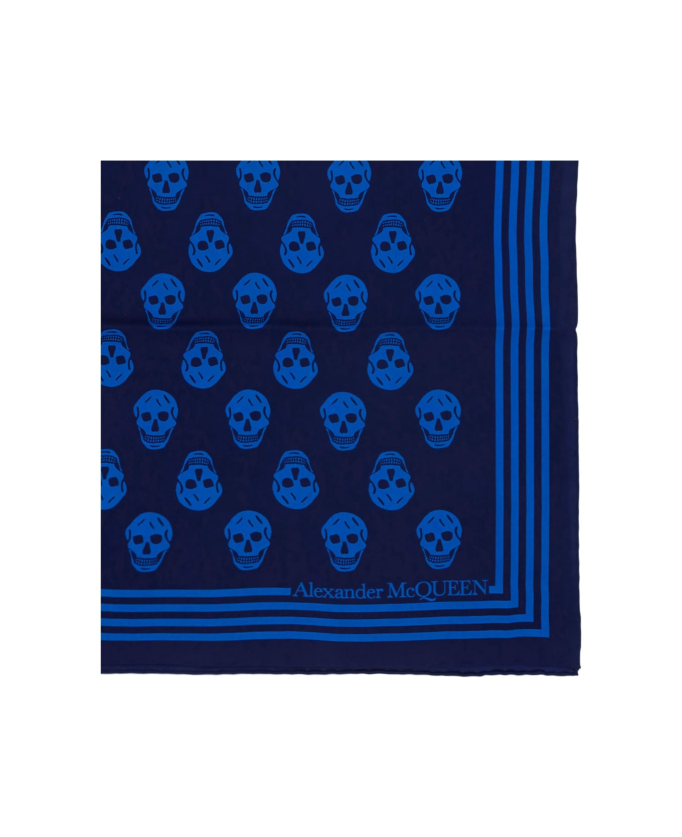 Alexander McQueen Biker Skull Foulard - Navy/blue スカーフ＆ストール