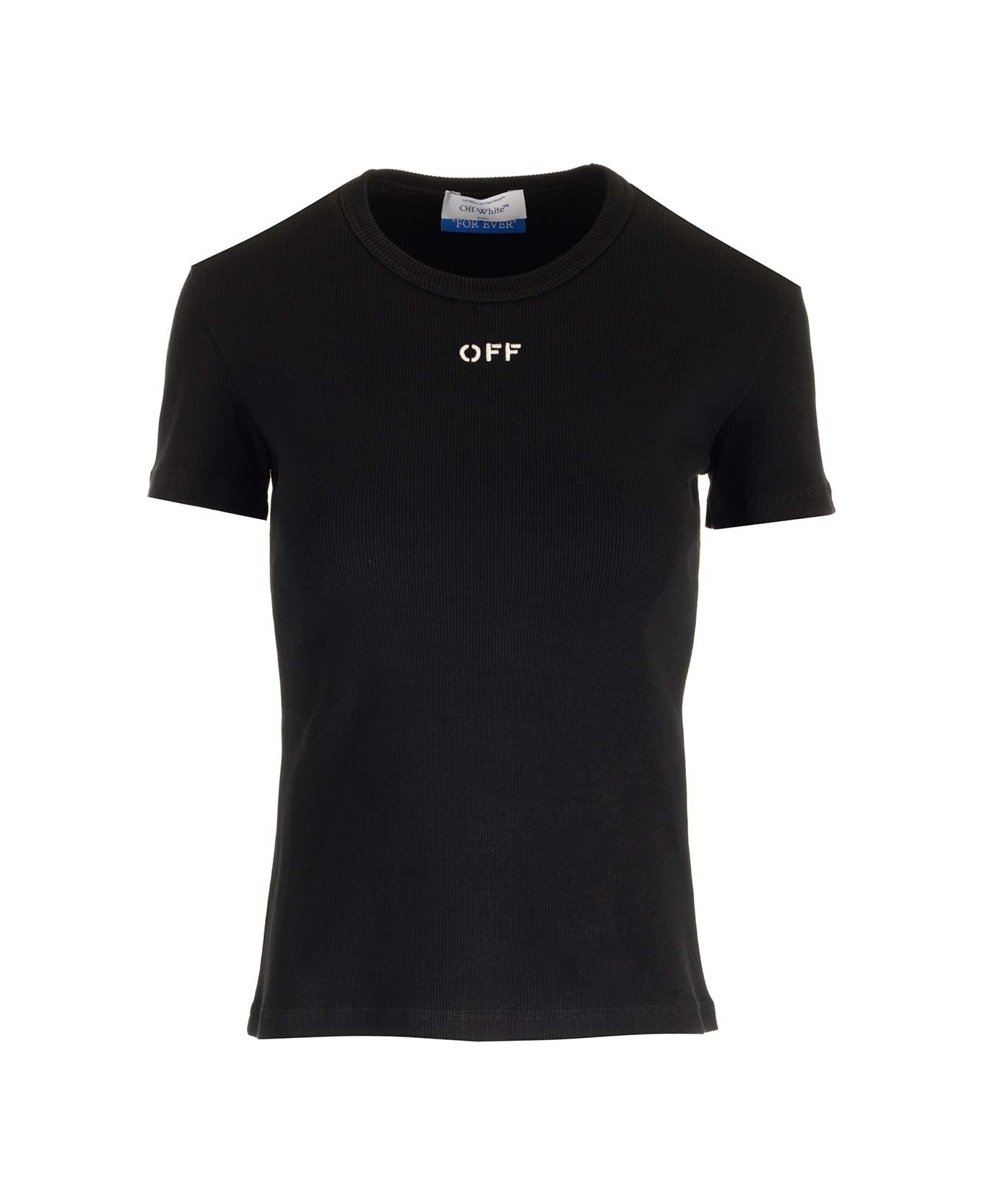 Off-White White T-shirt With Logo - Black White