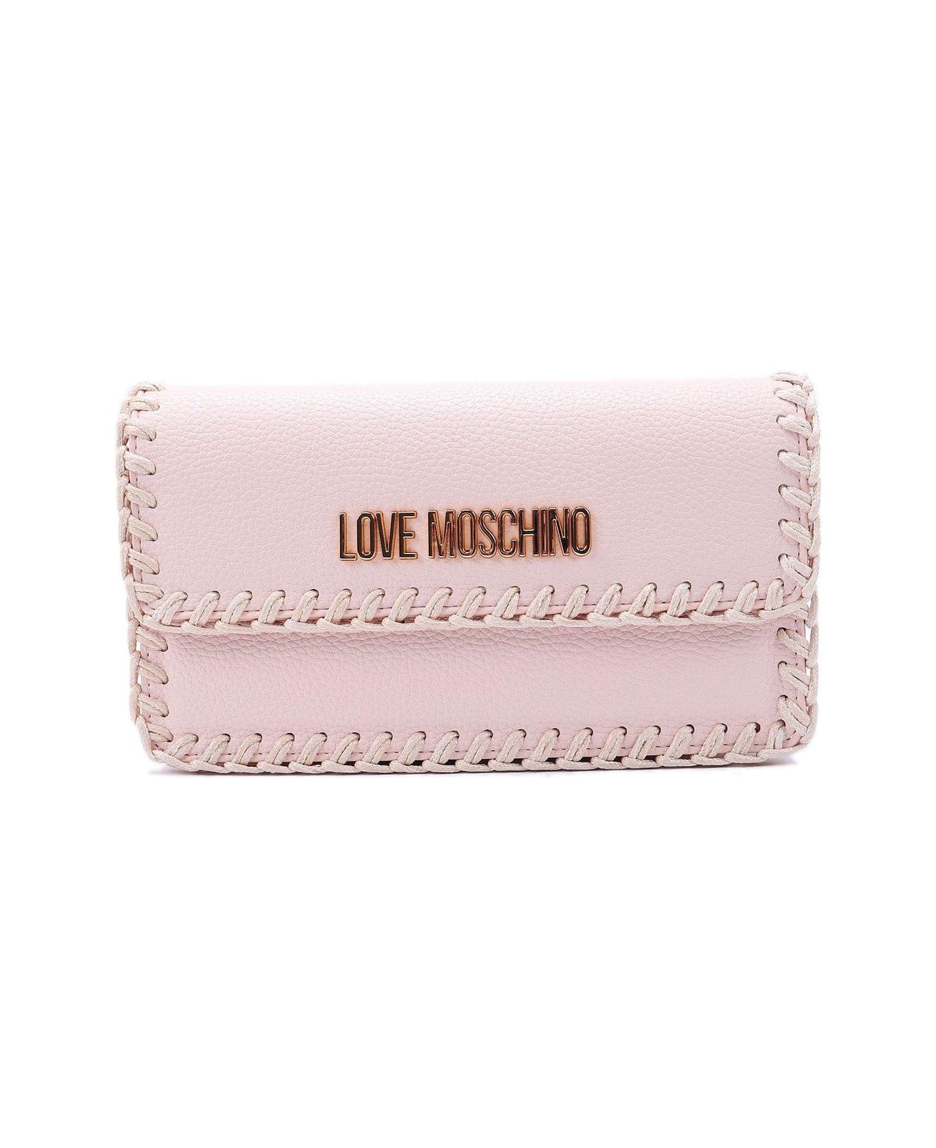 Love Moschino Whipstitch-trim Chain-linked Shoulder Bag - A Rosa