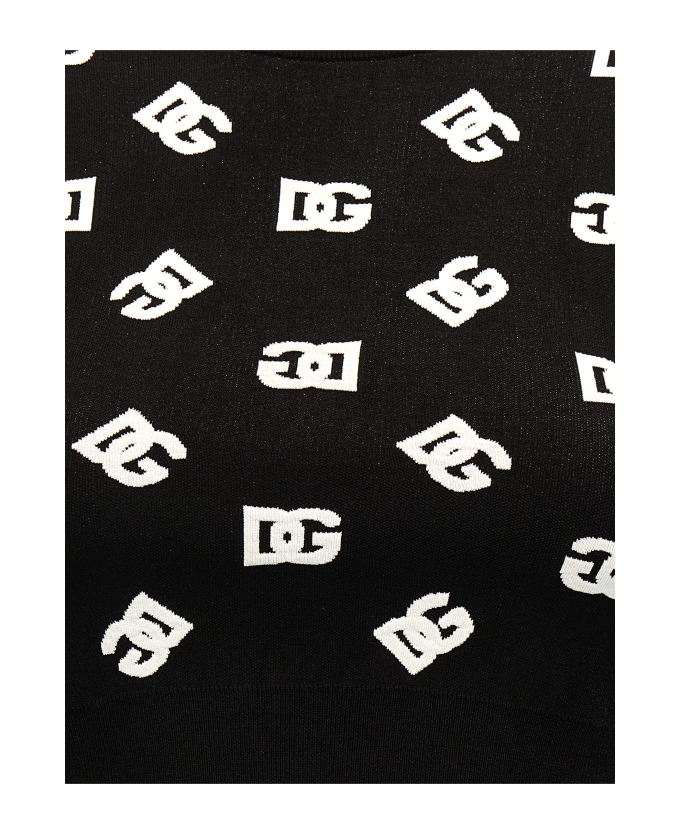 Dolce & Gabbana All Over Logo Sweater - White/Black