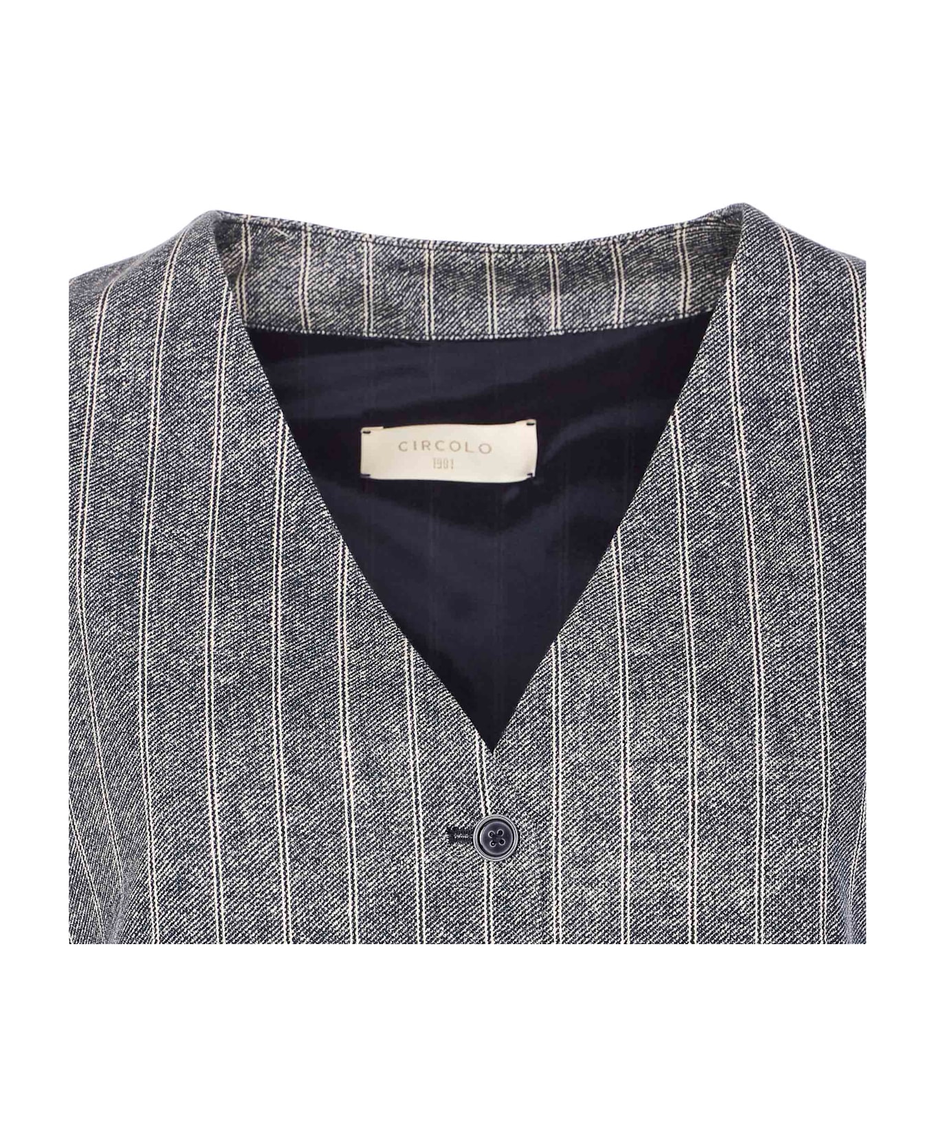 Circolo 1901 Striped Vest - Grey