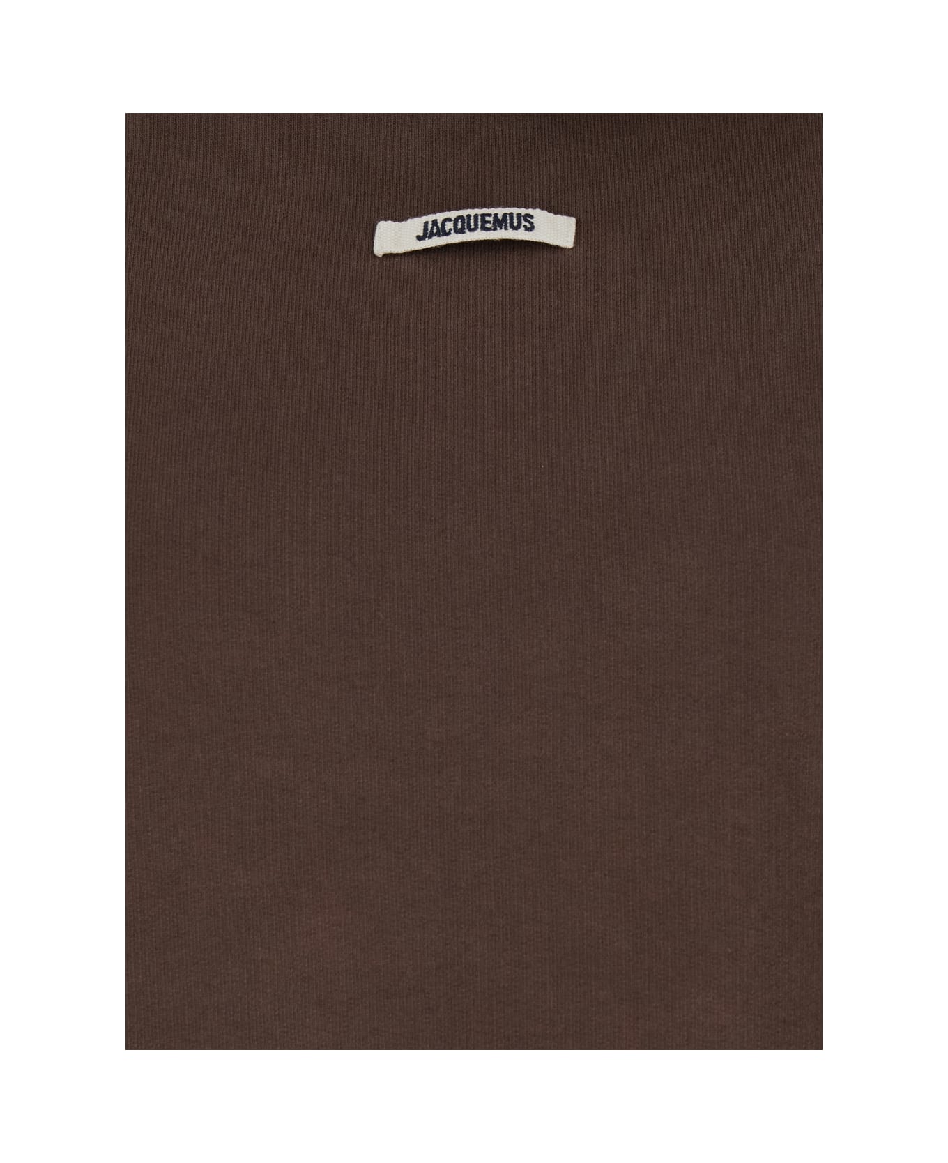 Jacquemus 
le Hoodie Gros Grain
 Brown Cropped Hoodie With Drawstring Hood And Logo Patch On The Front In Cotton Woman - Brown