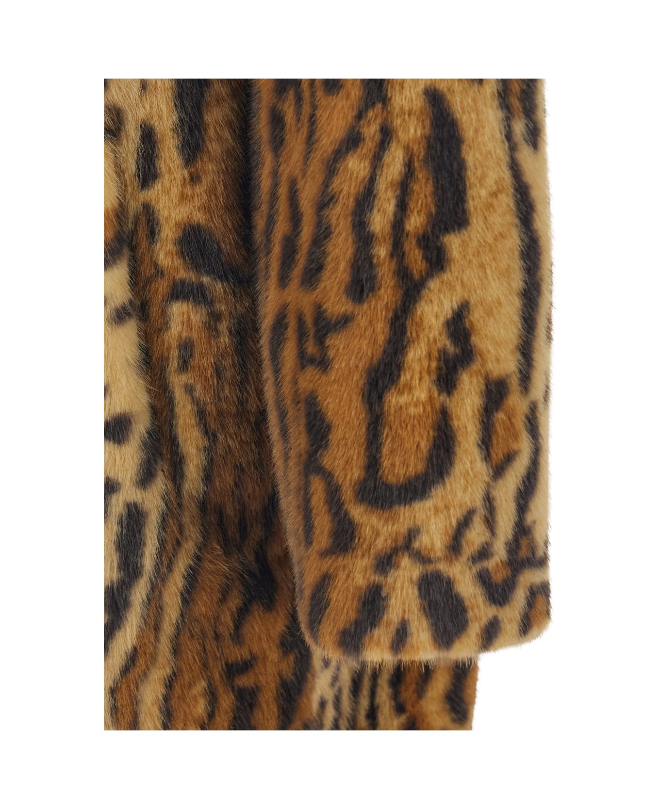 STAND STUDIO 
camille
 Brown Coat With Wide Notched Revers And All-over Leopard Motif In Ecofur Woman - Brown