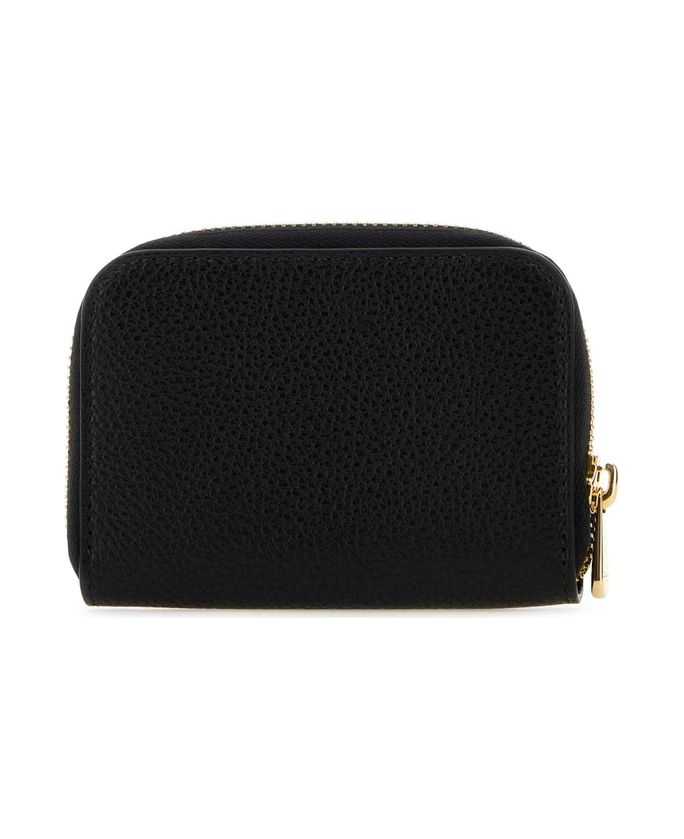 Ferragamo Black Leather Coin Case - NERO