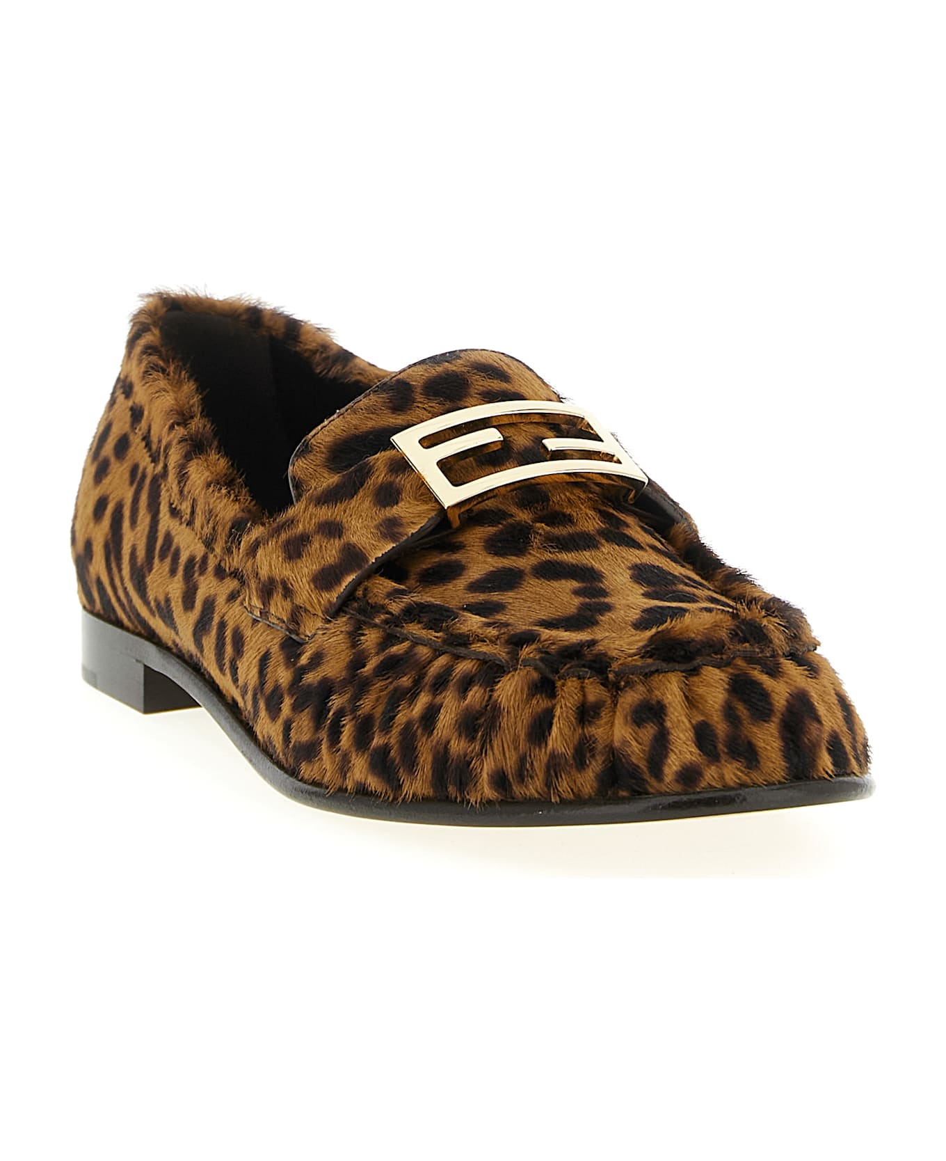 Fendi 
baguette
 Pony Hair Loafers - Brown