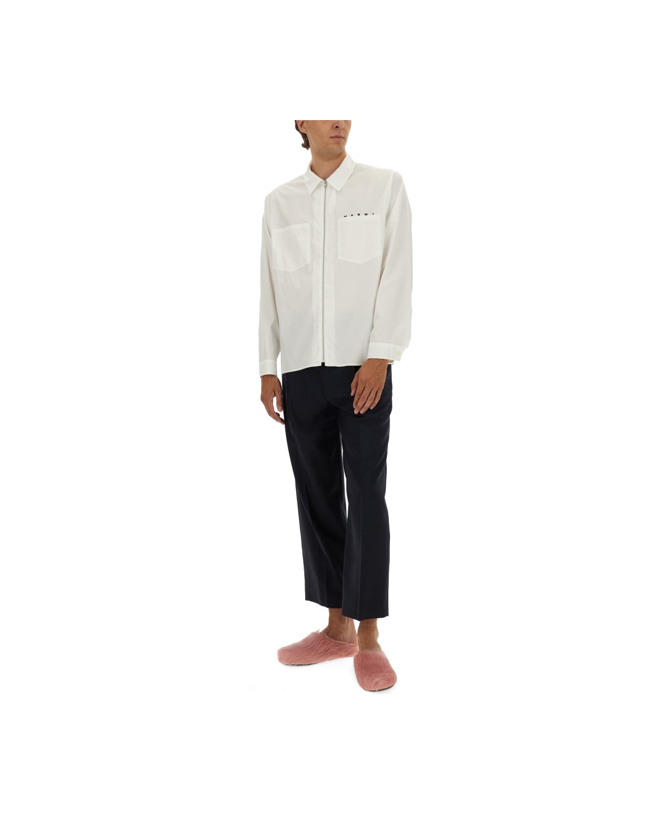 Marni Zippered Shirt - WHITE