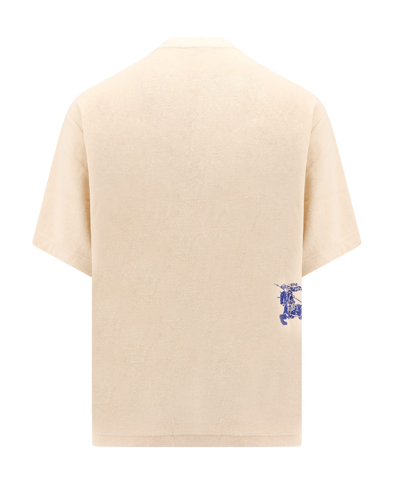 Burberry Logo-jacquard Towelling-finish Crewneck T-shirt - Beige