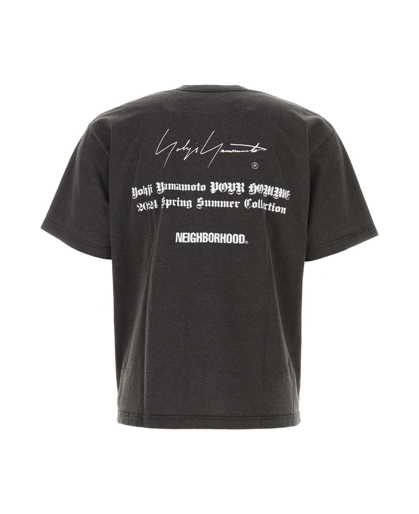 Yohji Yamamoto Dark Grey Cotton Yohji Yamamoto X Neighborhood T-shirt - BLACK
