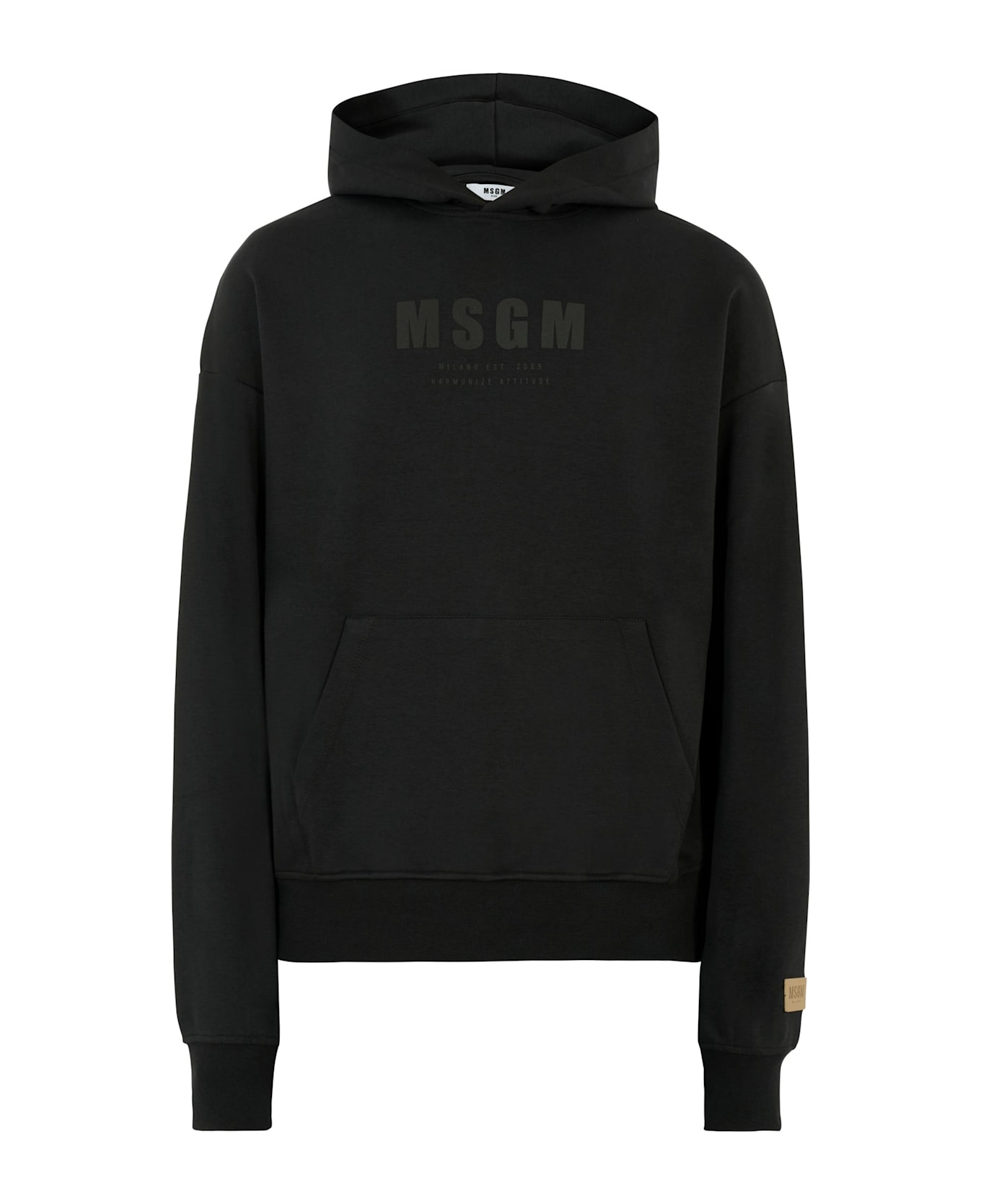 MSGM Black Sweatshirt For Kids With Logo - Black