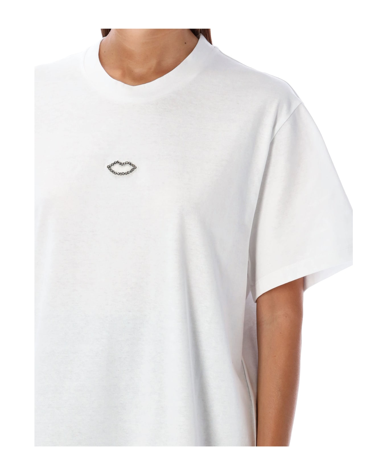 Stella McCartney Crystal Lips T-shirt - PURE WHITE
