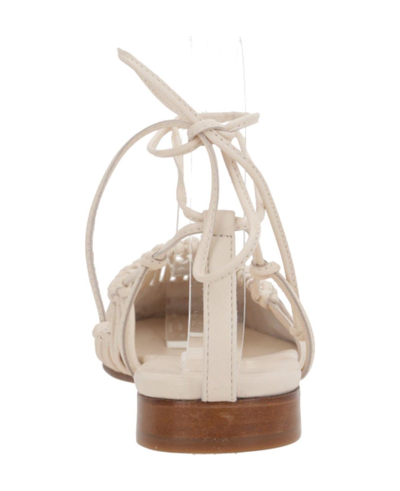 Hereu Mantera Cage Flat Sandals - Ivory