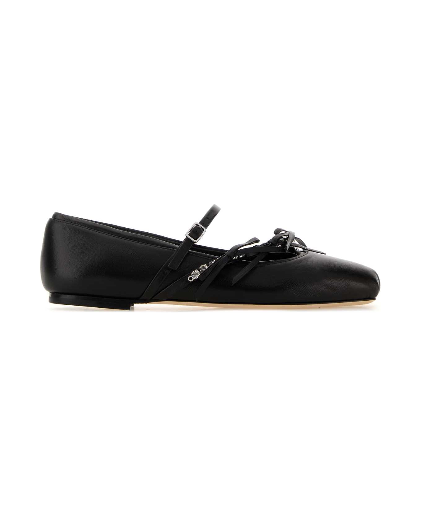 Jimmy Choo Black Nappa Leather Loli Ballerinas - BLACKBLACK