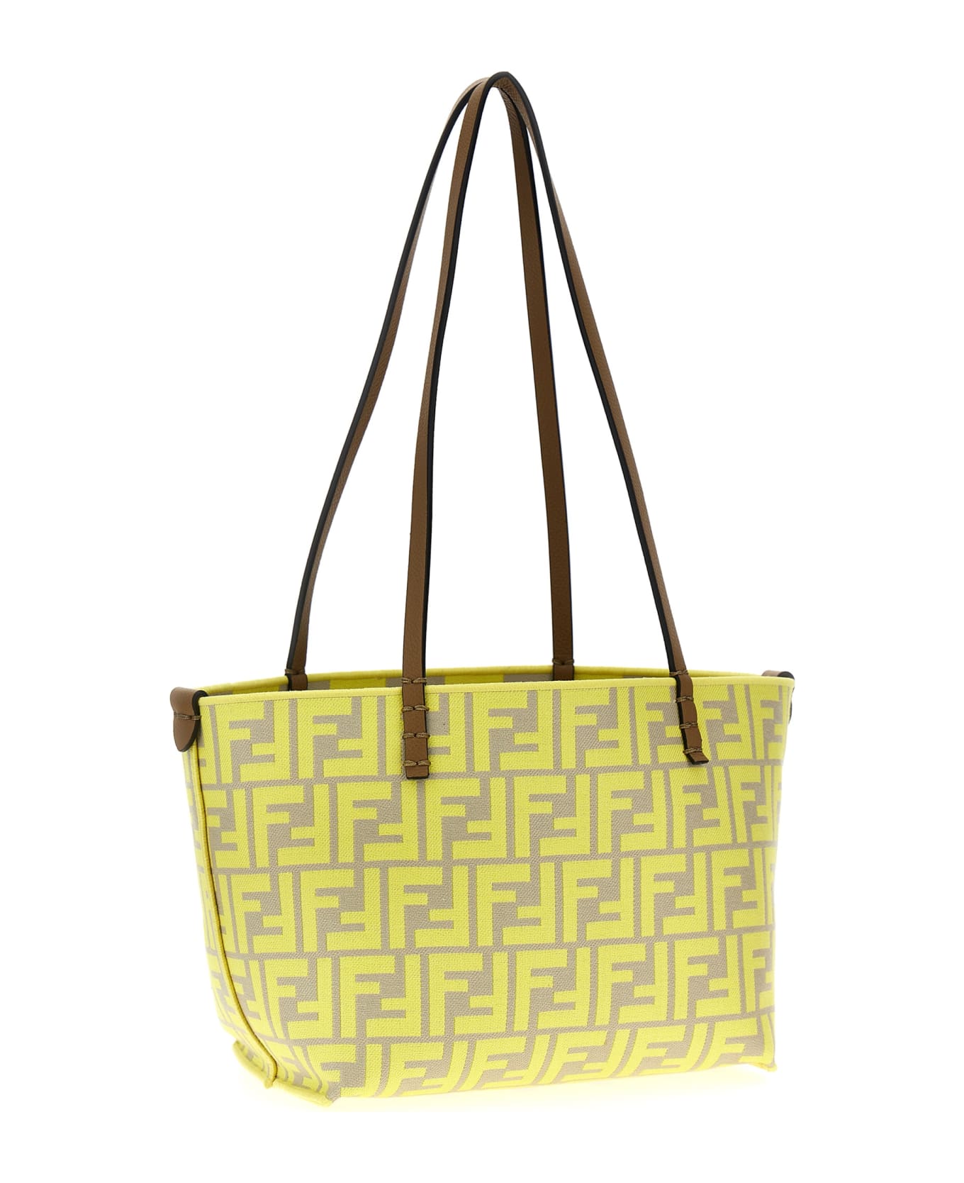 Fendi 'roll Small' Reversible Shopping Bag - BEIGEPOMELOSANDOS