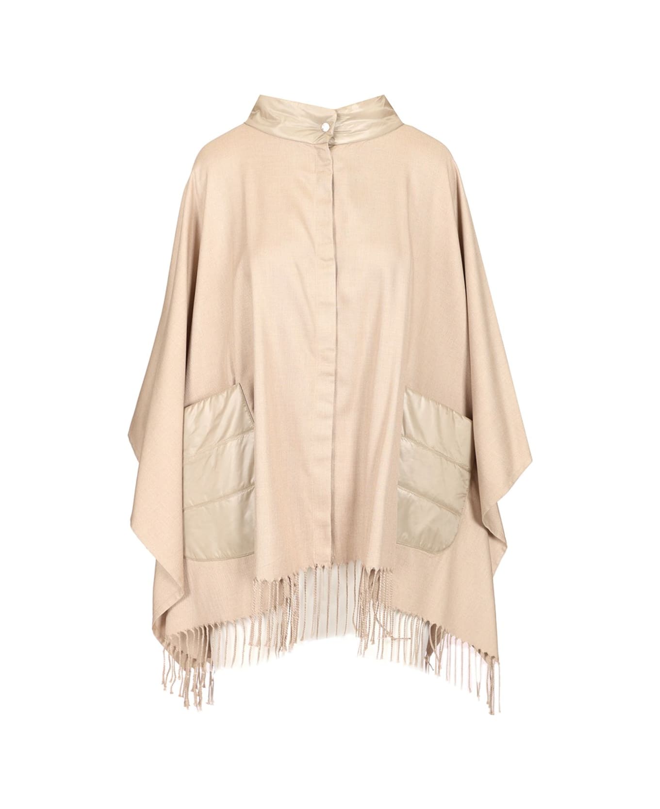 Herno Silk Matting Cape - Beige