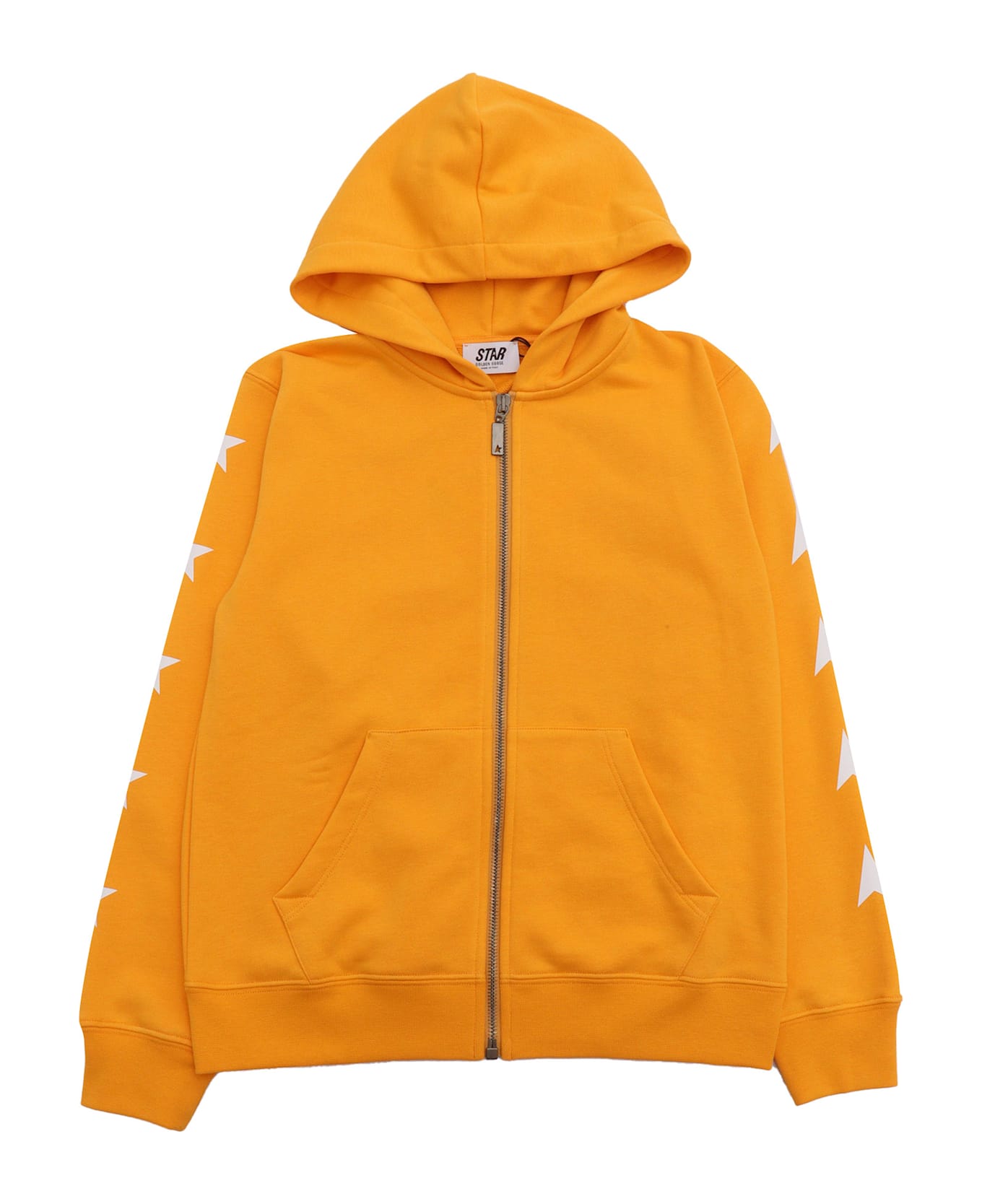 Golden Goose Star/ Boy
s Zipped Hoodie Sweatshirt/ Big Multistar Printed - ORANGE