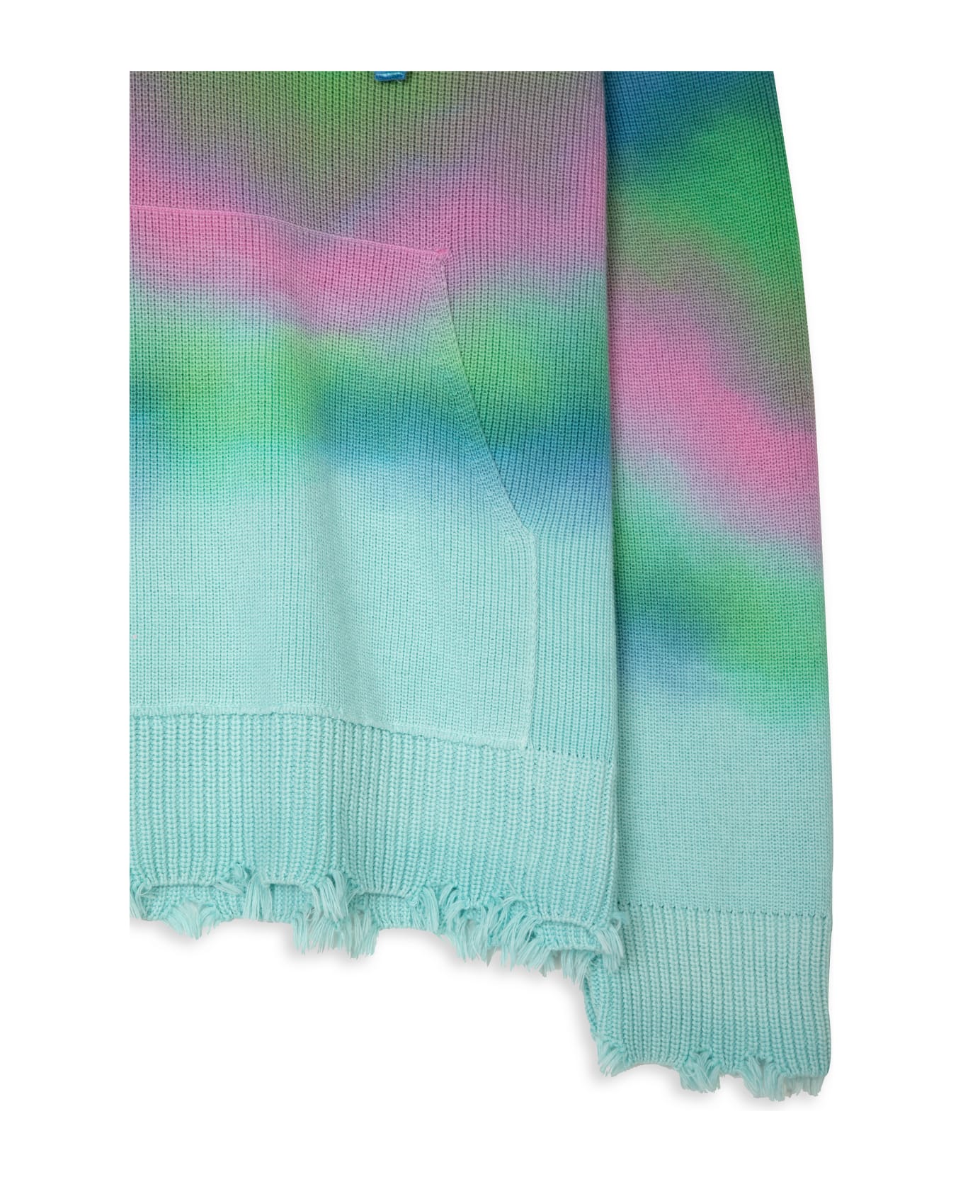 Laneus Cappuccio Multicolor Print Multicolor Tie-dye Cotton Hooded Sweater Laneus - MULTICOLOR フリース